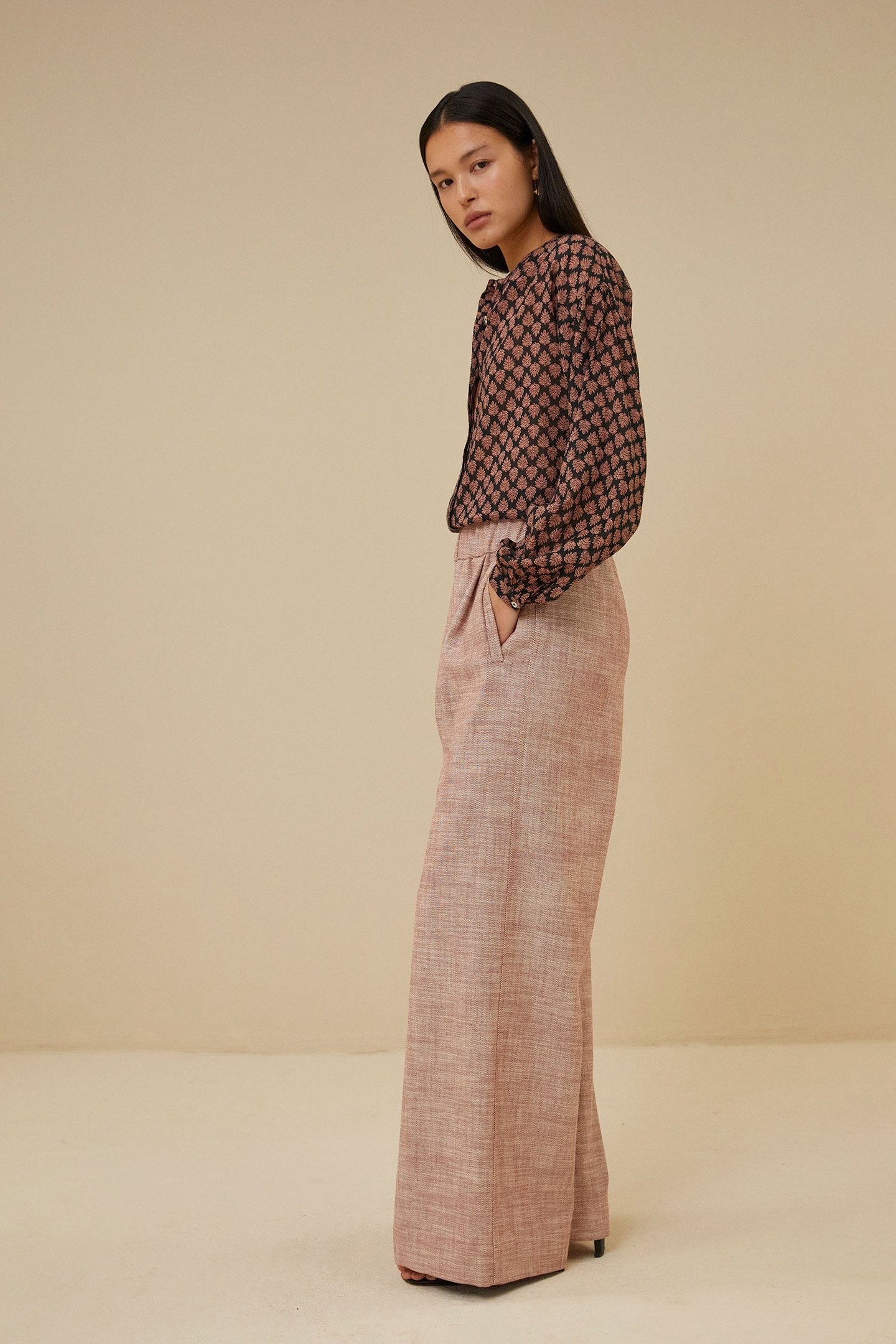 CECILE LEAF BLOUSE LEAF PRINT 4