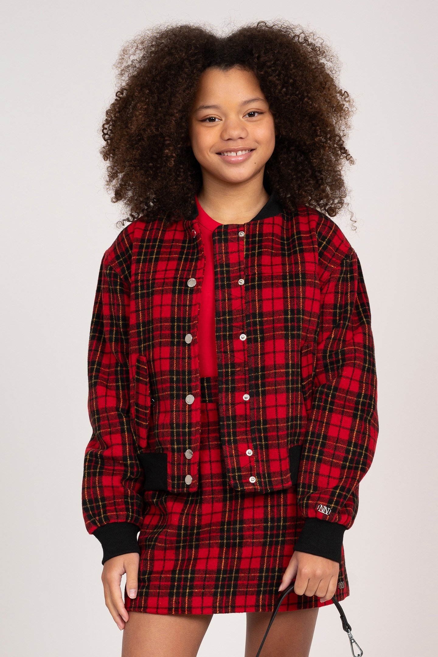 TARTAN BOMBER RUBY RED 1