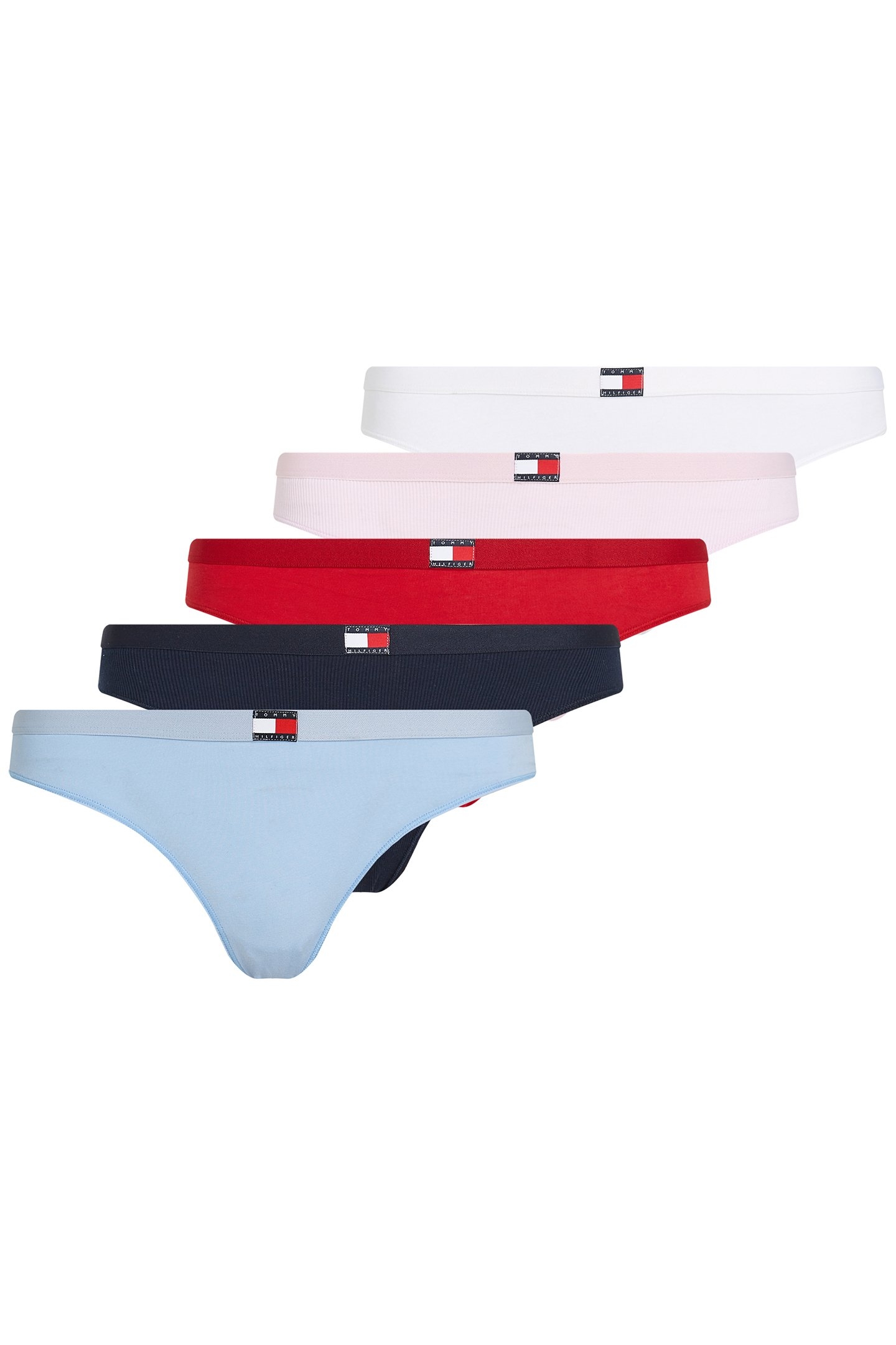 THONG, 5-PACK, RED/LIGHT PINK/WHITE/NAVY/BLUE 1