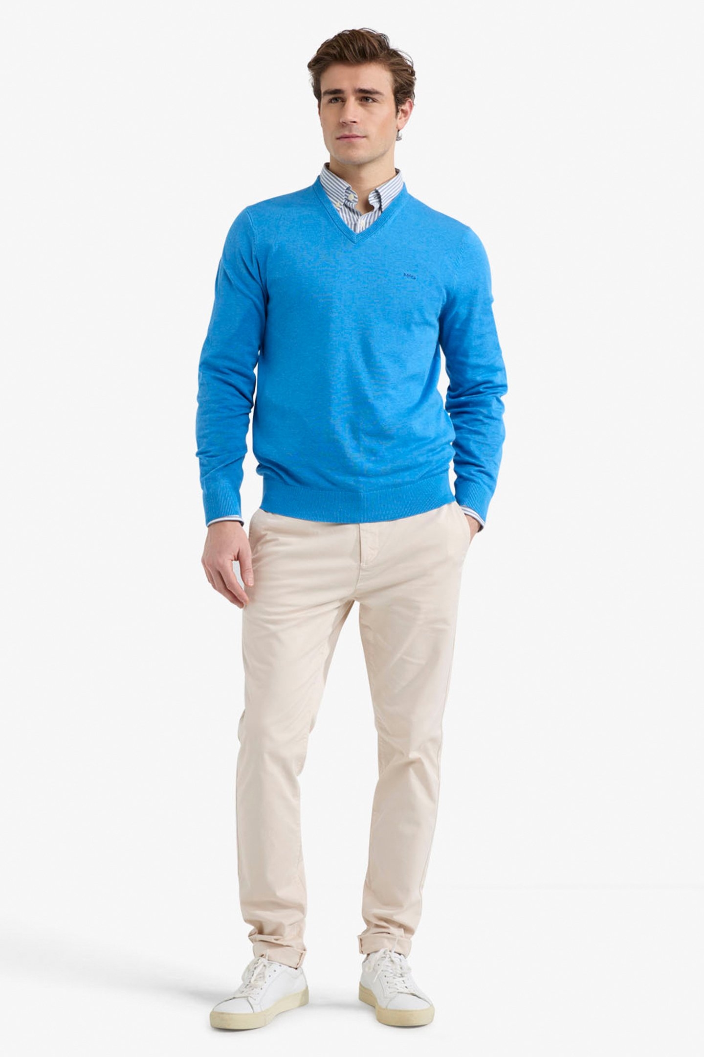 V-NECK SWEATER SEA BLUE 2