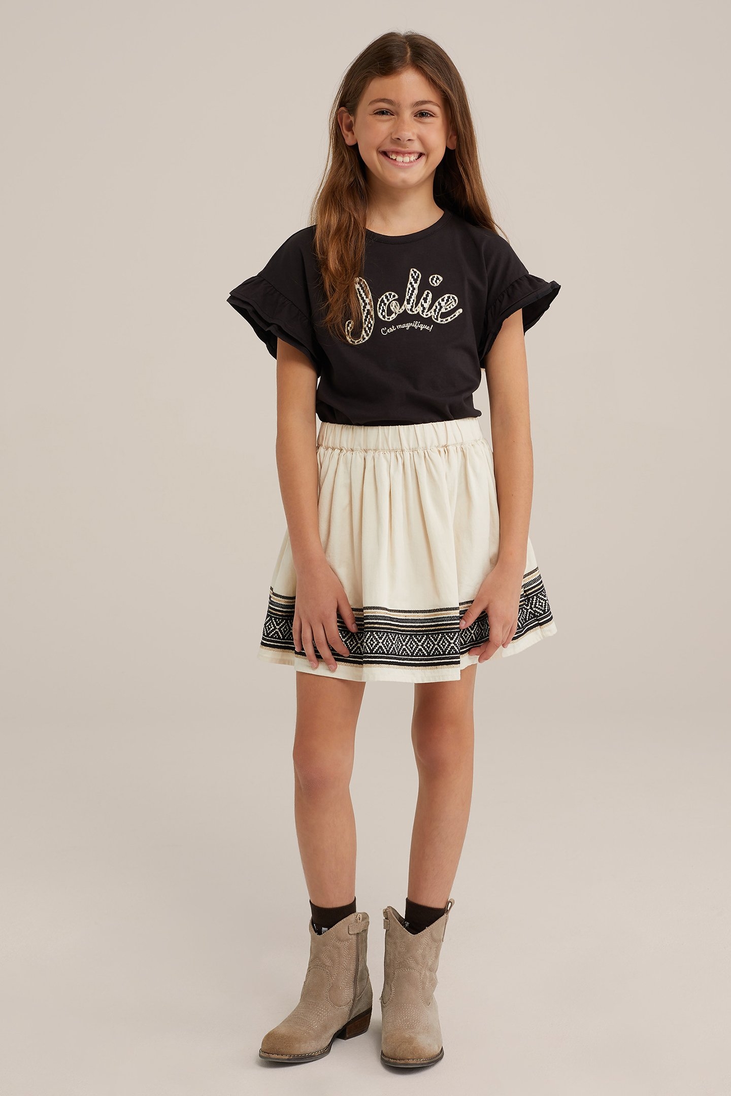 SKIRT MEDIUM LENGTH BEIGE 2