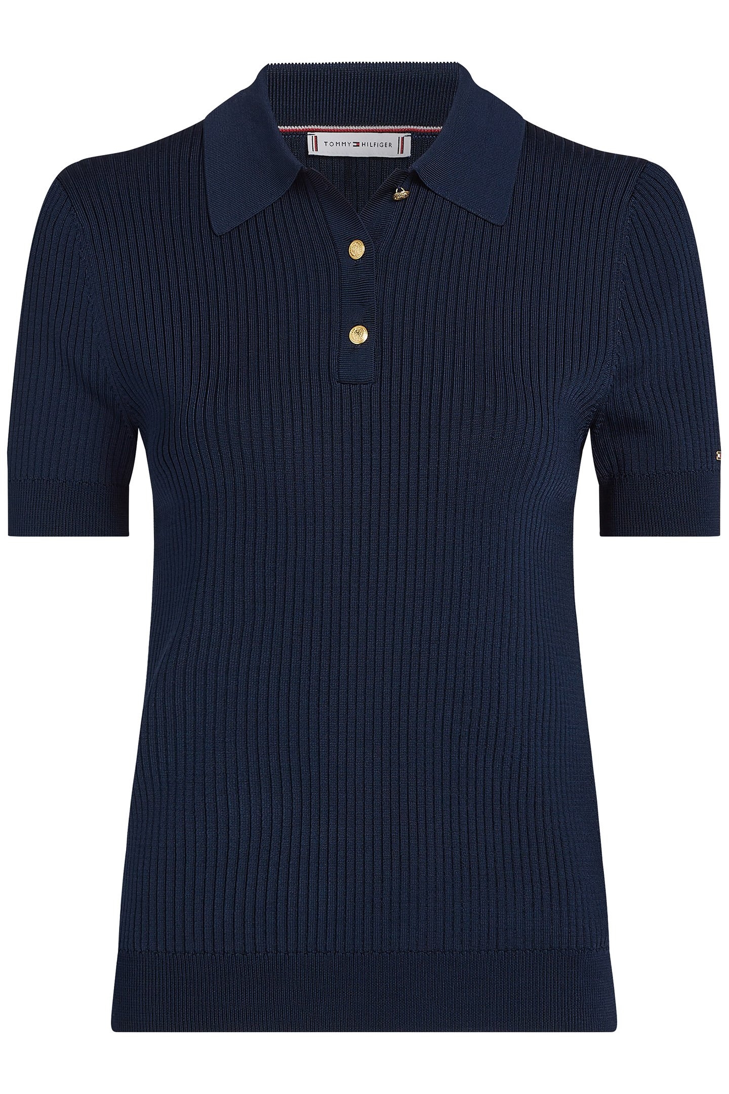 RIB BUTTON SLIM POLO DARK NIGHT NAVY 4