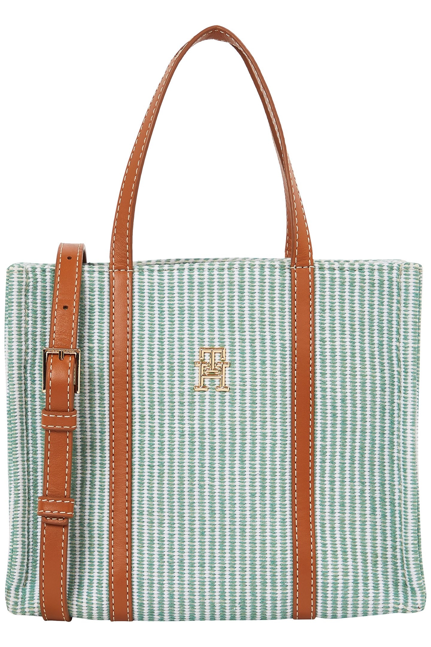TH PREMIUM BEACH LE MINI TOTE BAG CHARMING GREEN STRIPE 1