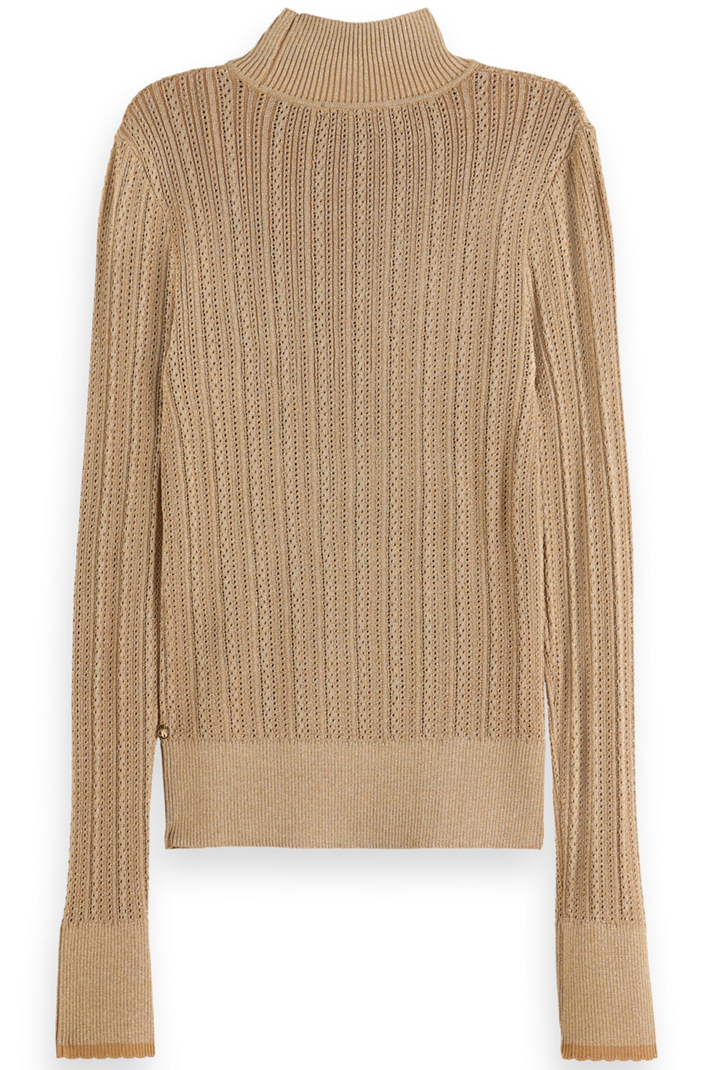 METALLIC POINTELLE FITTED PULLOVER GOLD 5