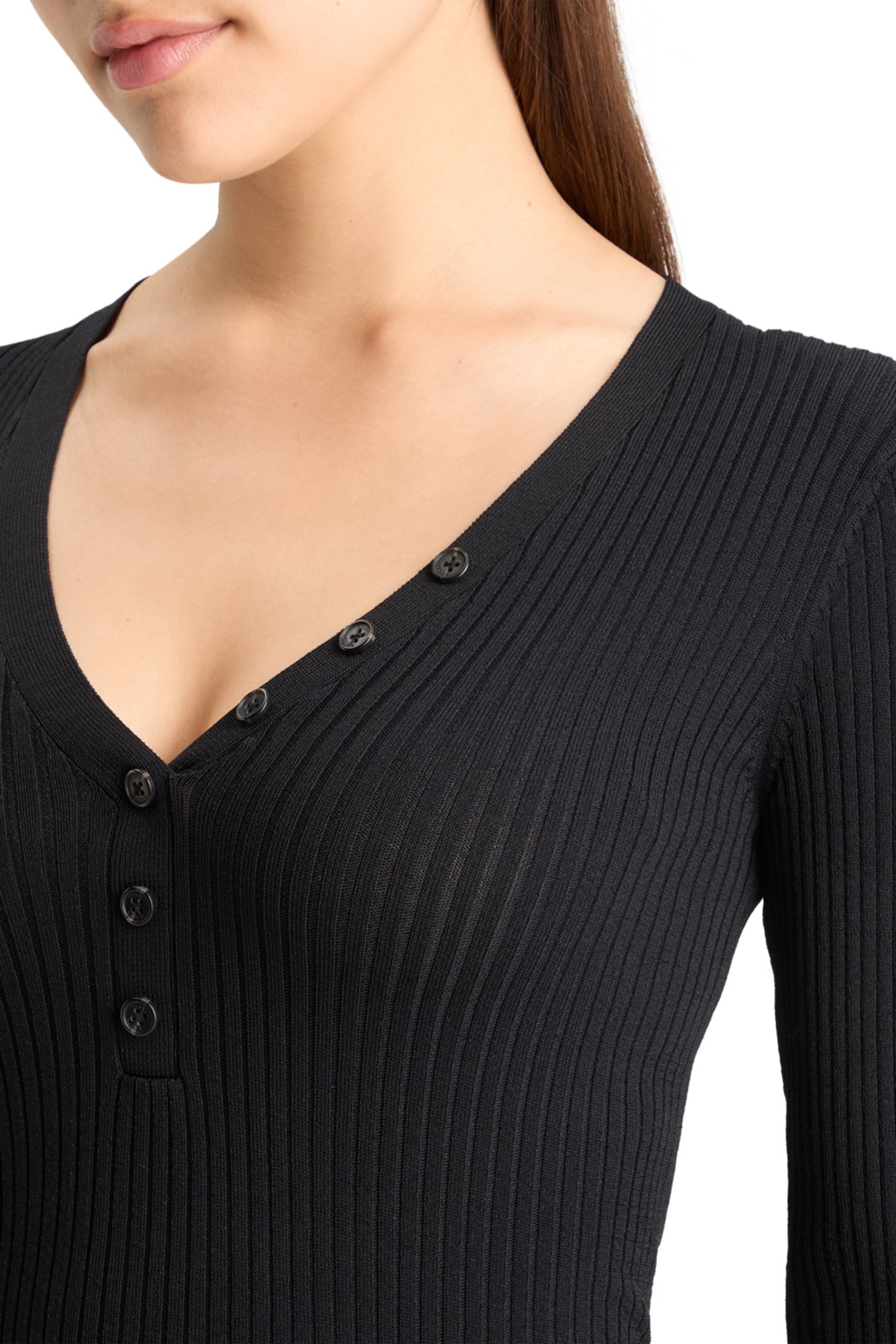 RIBBED FITTED PULLOVER EVENING BLACK 6