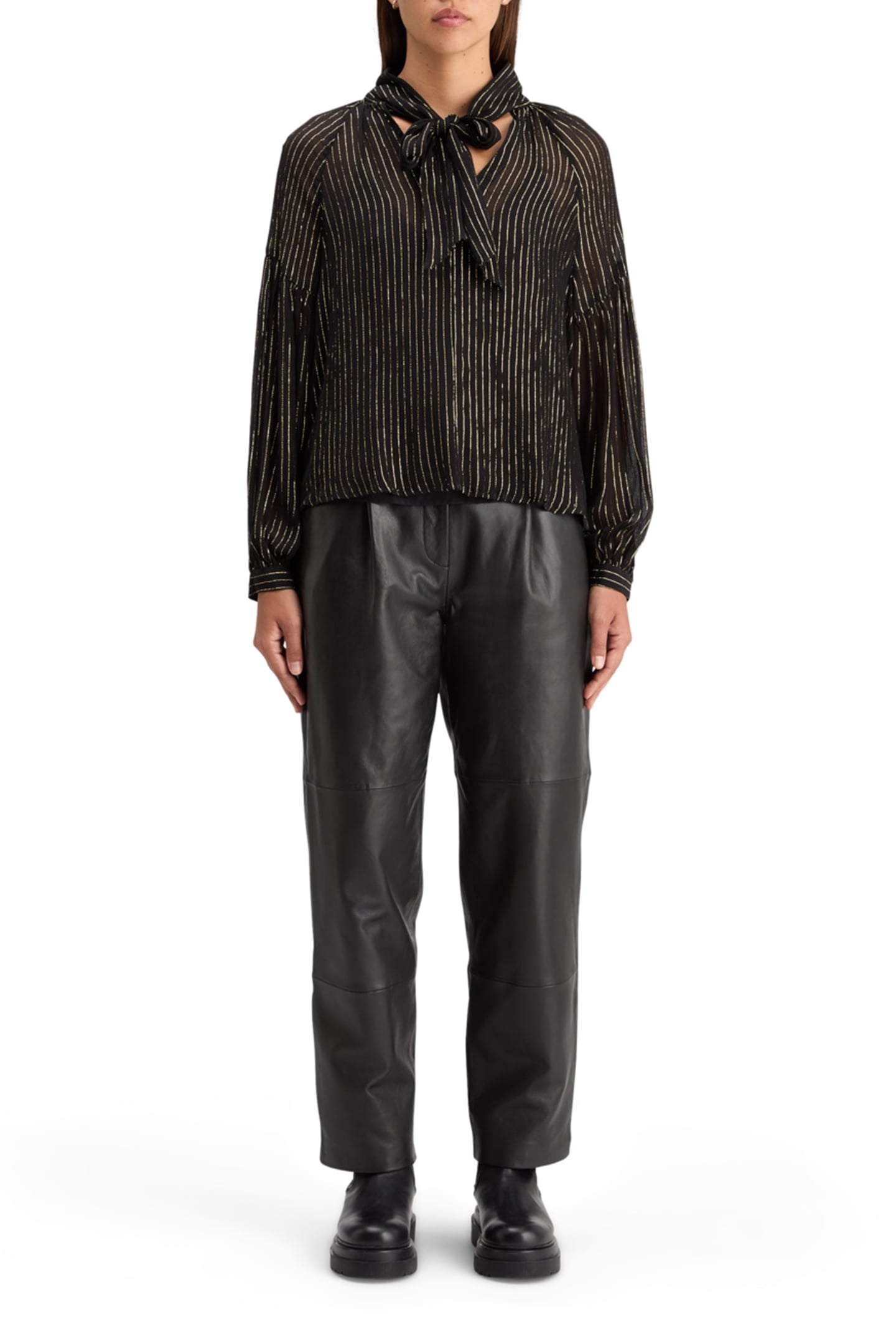 LUREX TOP WITH BOW NECK EVENING BLACK 3