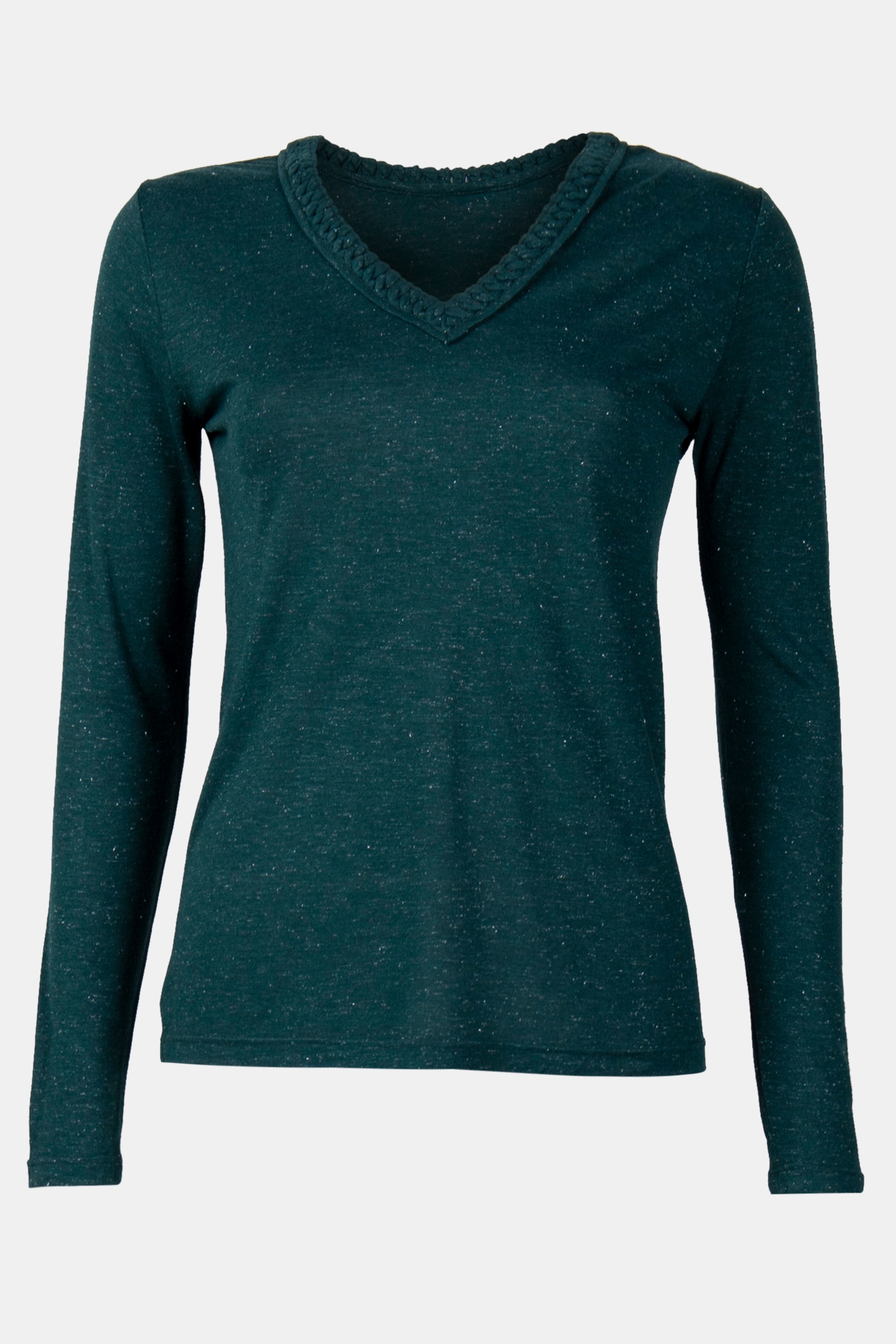 SEQUIN TEE WITH BRAIDED NECKLINE 3