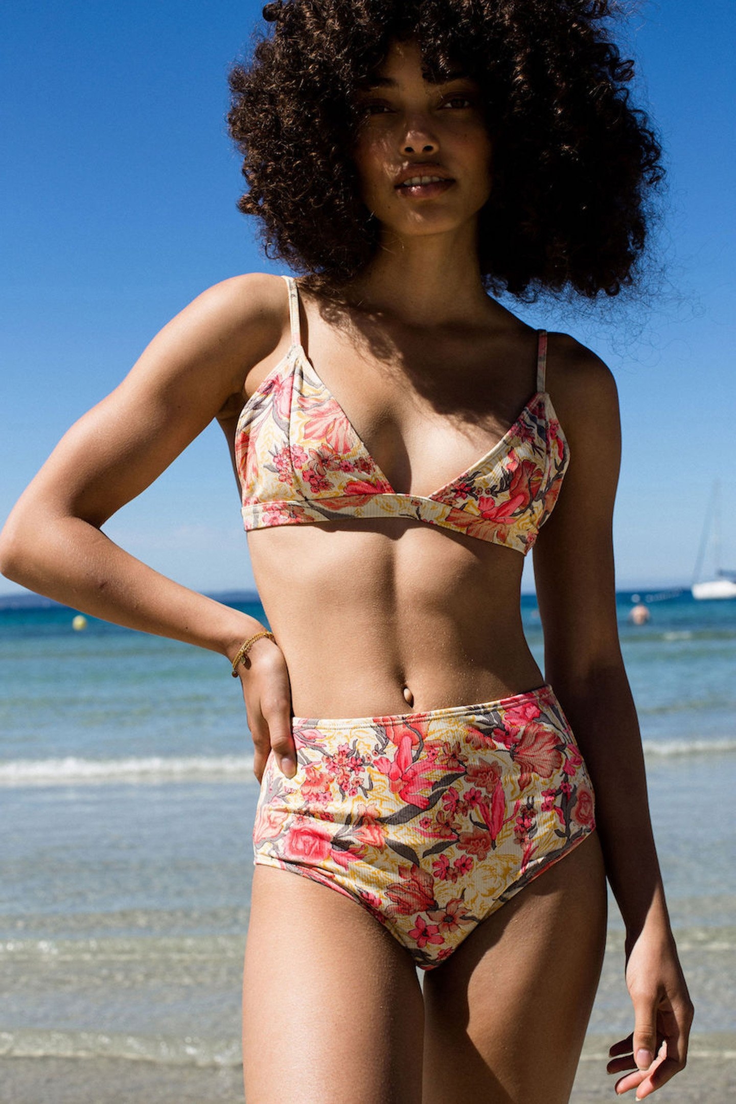 BIKINI H.WAIST BOTTOM LIECALA PINK FLOWERS 3