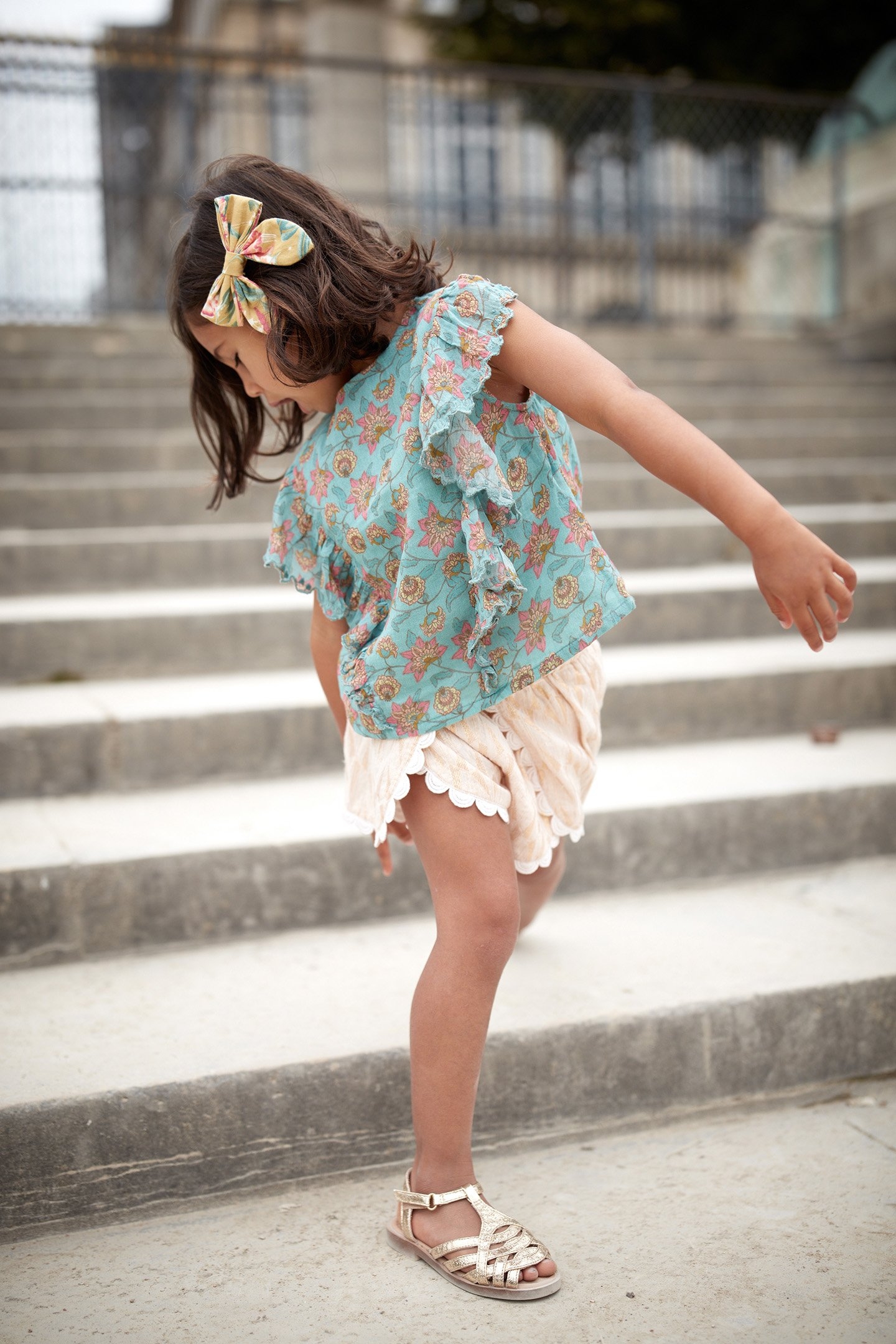 BLOUSE HIJA TURQUOISE FLOWERS 1