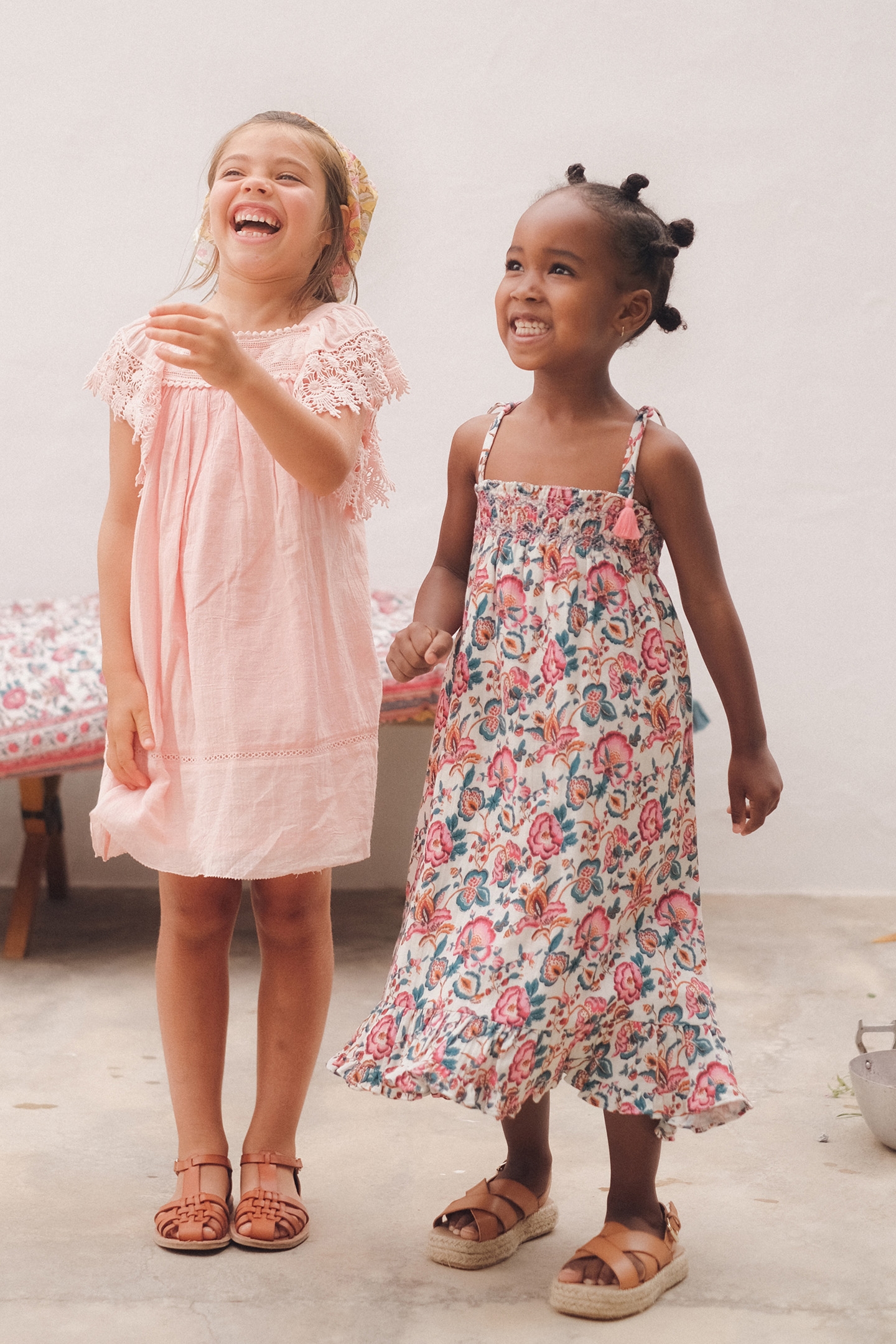 DRESS MARCELINE CREAM INDIAN FLOWERS 2