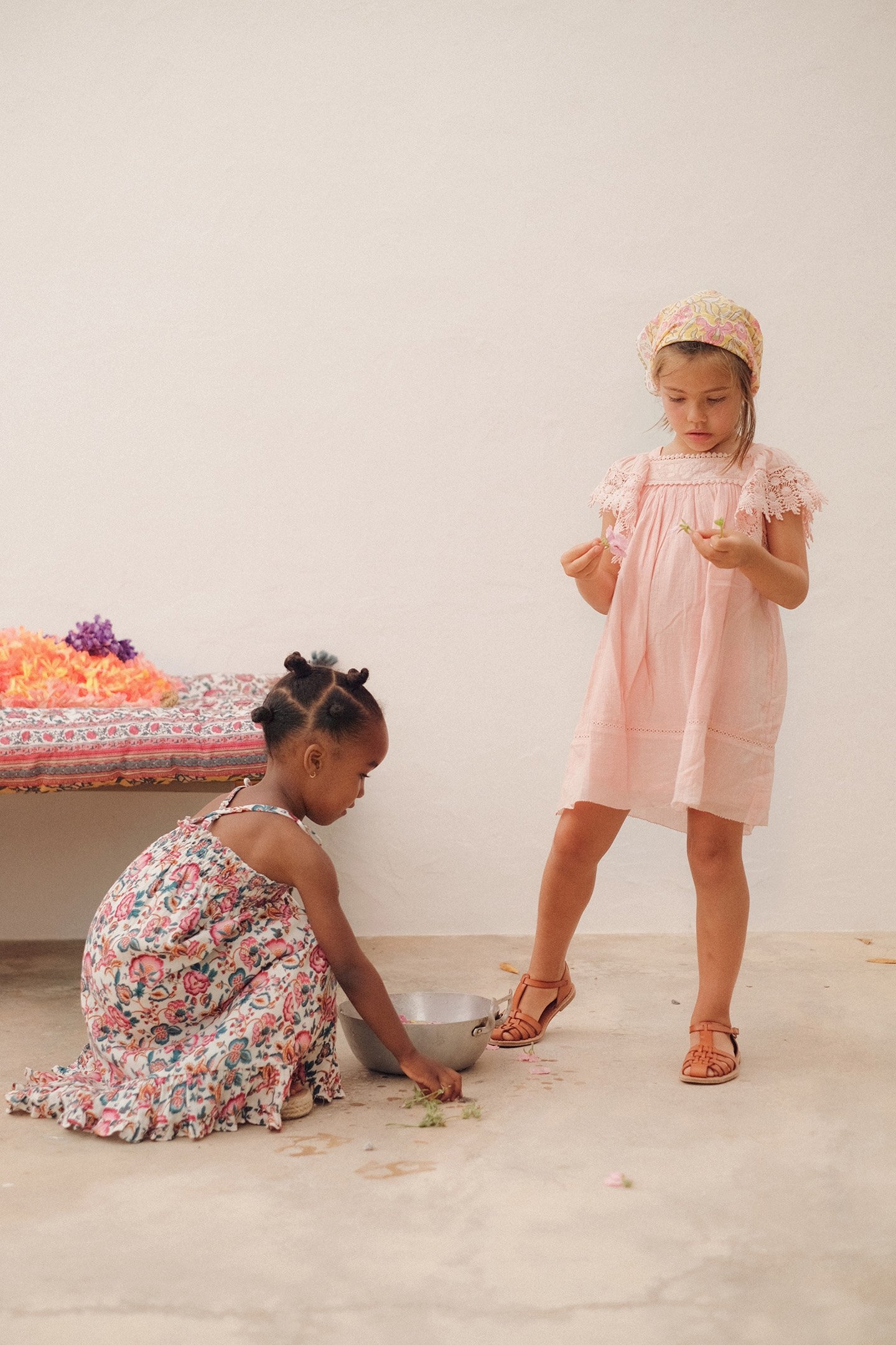 DRESS MARCELINE CREAM INDIAN FLOWERS 3