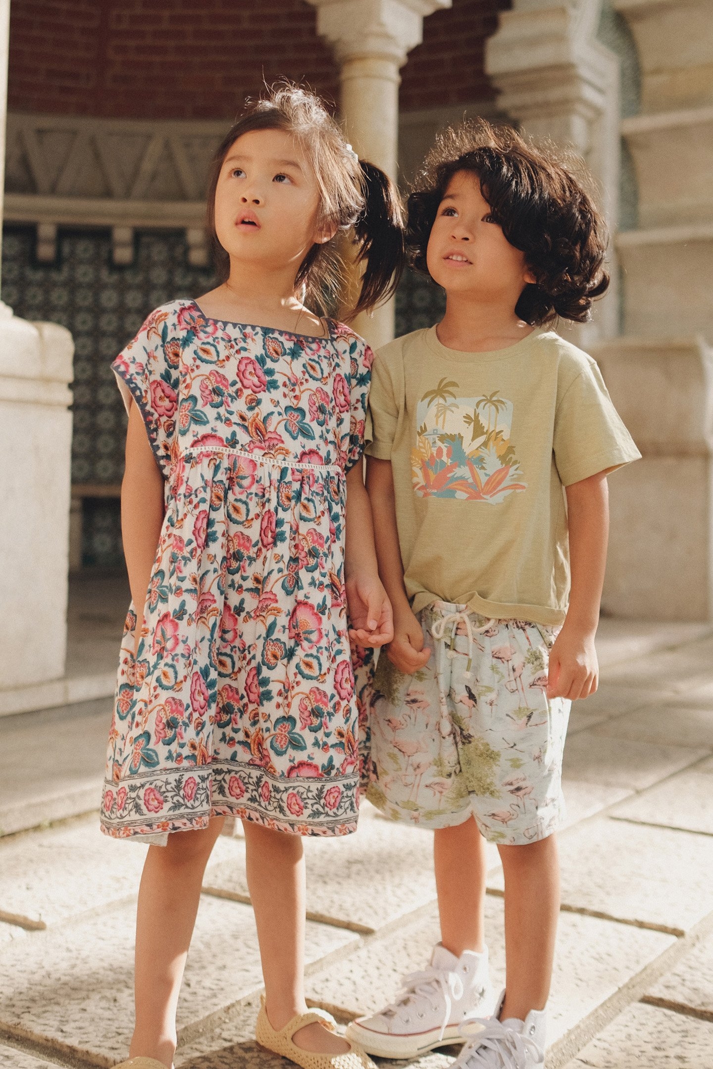 DRESS TAPALPA CREAM INDIAN FLOWERS 3