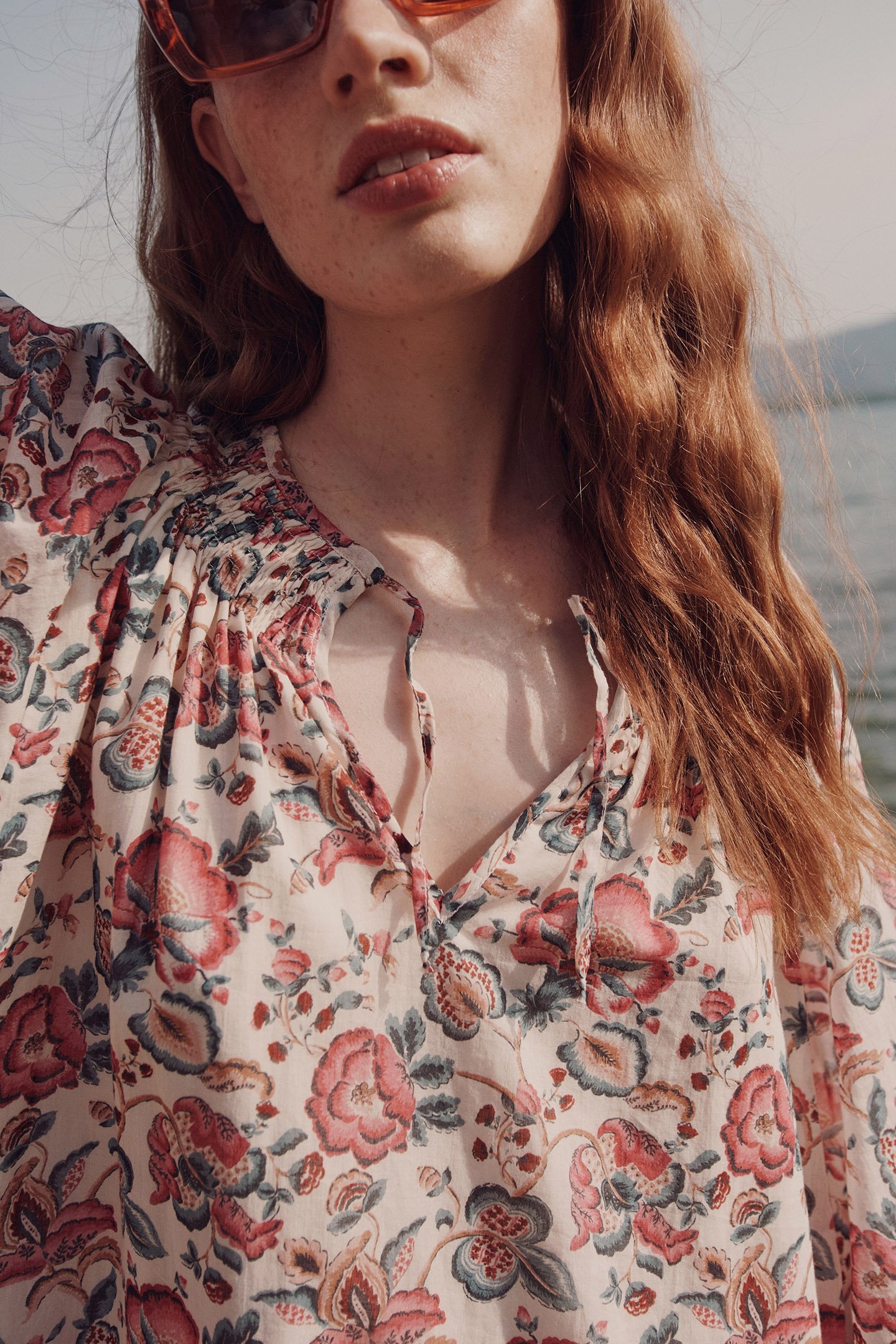 DRESS JANICE CREAM INDIAN FLOWERS 3