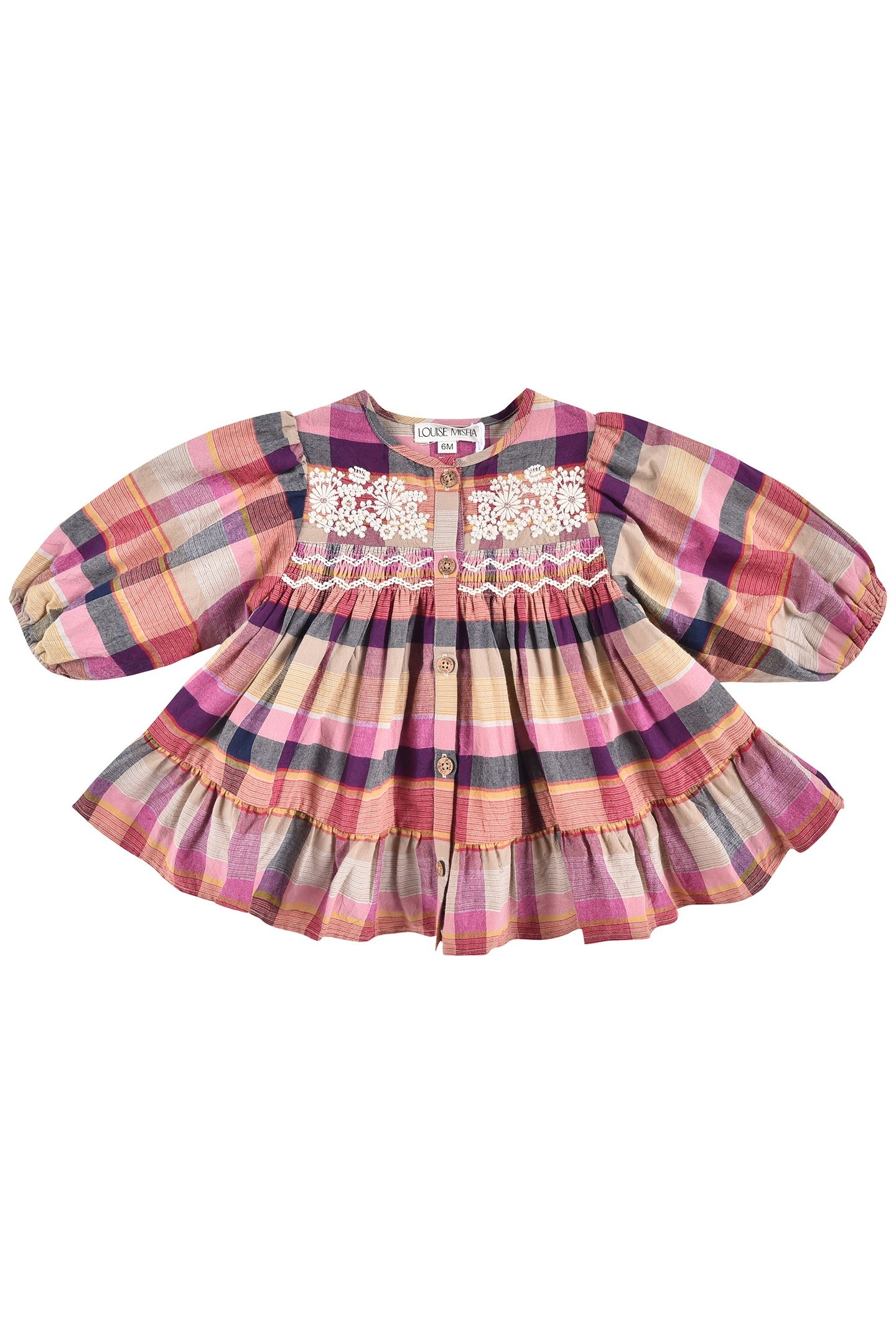DRESS MASSILIA FUCHSIA TARTAN ROADS 1