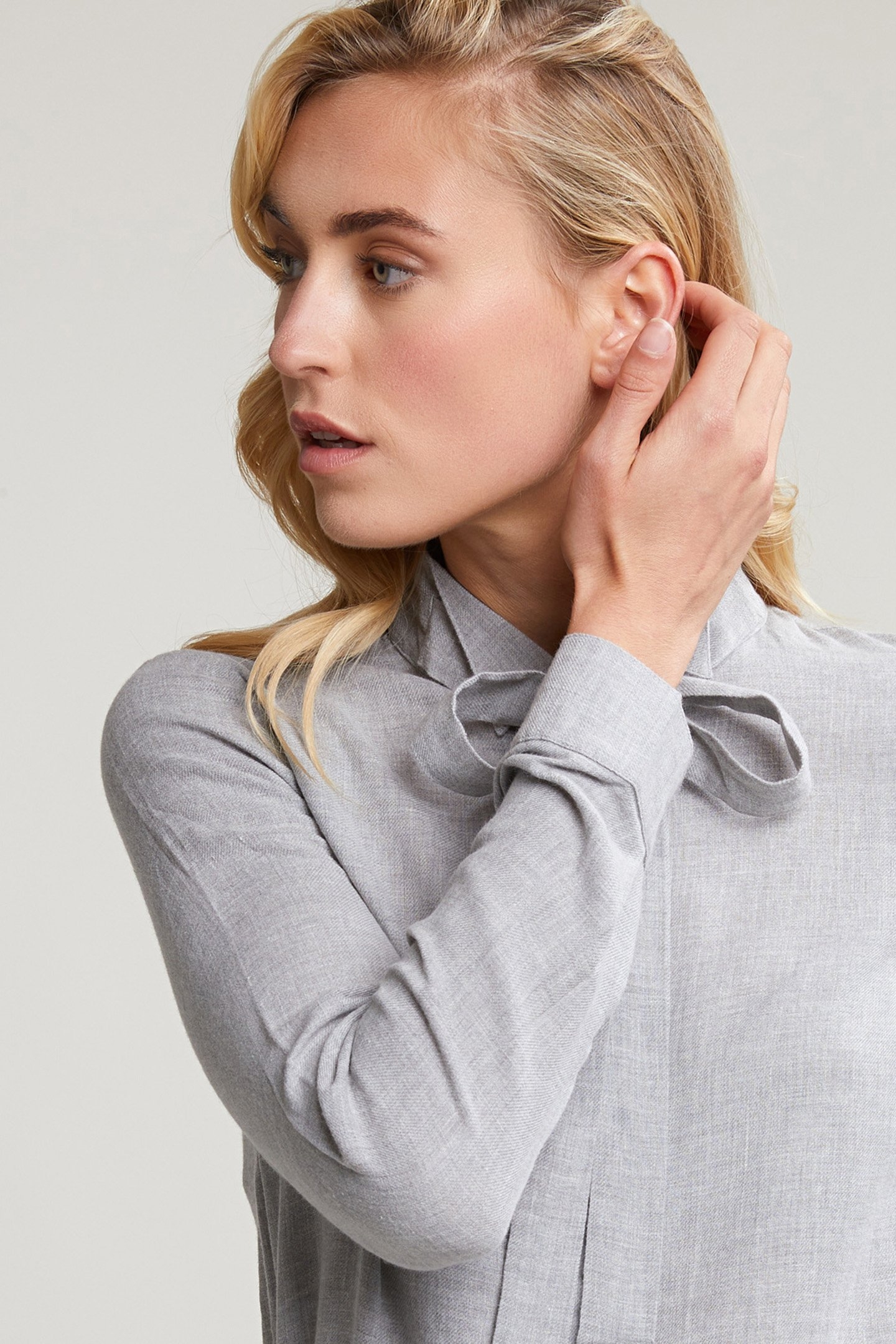 GREY BLOUSE FANCY COLLAR 3