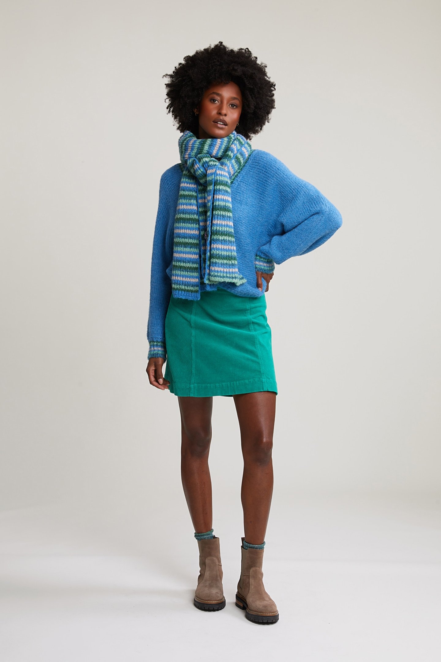 GREEN CORDUROY SHORT SKIRT 3