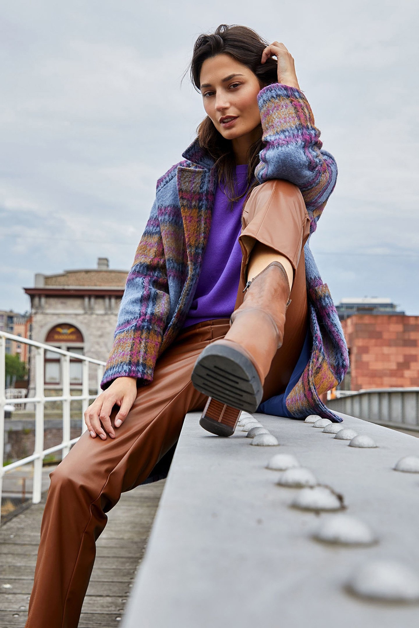 BROWN VEGAN LEATHER PANTS 5