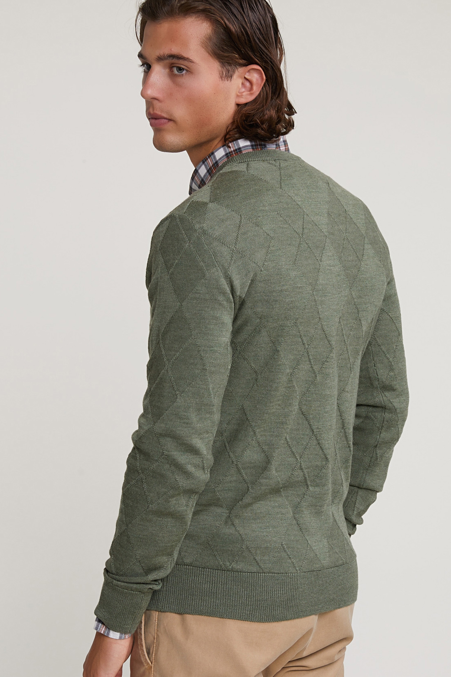 CUSTOM FIT MERINO CREW NECK SWEATER FYNBOSS MIX 2