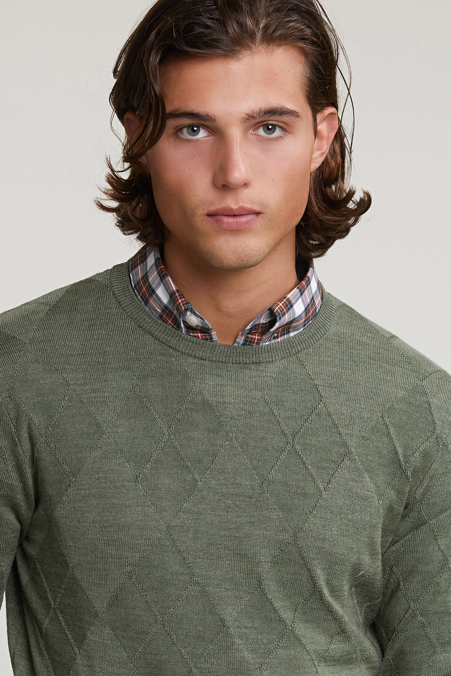 CUSTOM FIT MERINO CREW NECK SWEATER FYNBOSS MIX 3