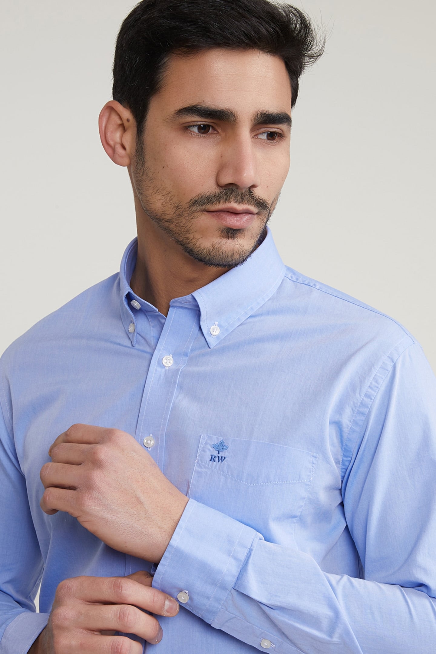 CUSTOM FIT UNI SHIRT WITH POCKET BLUE 3