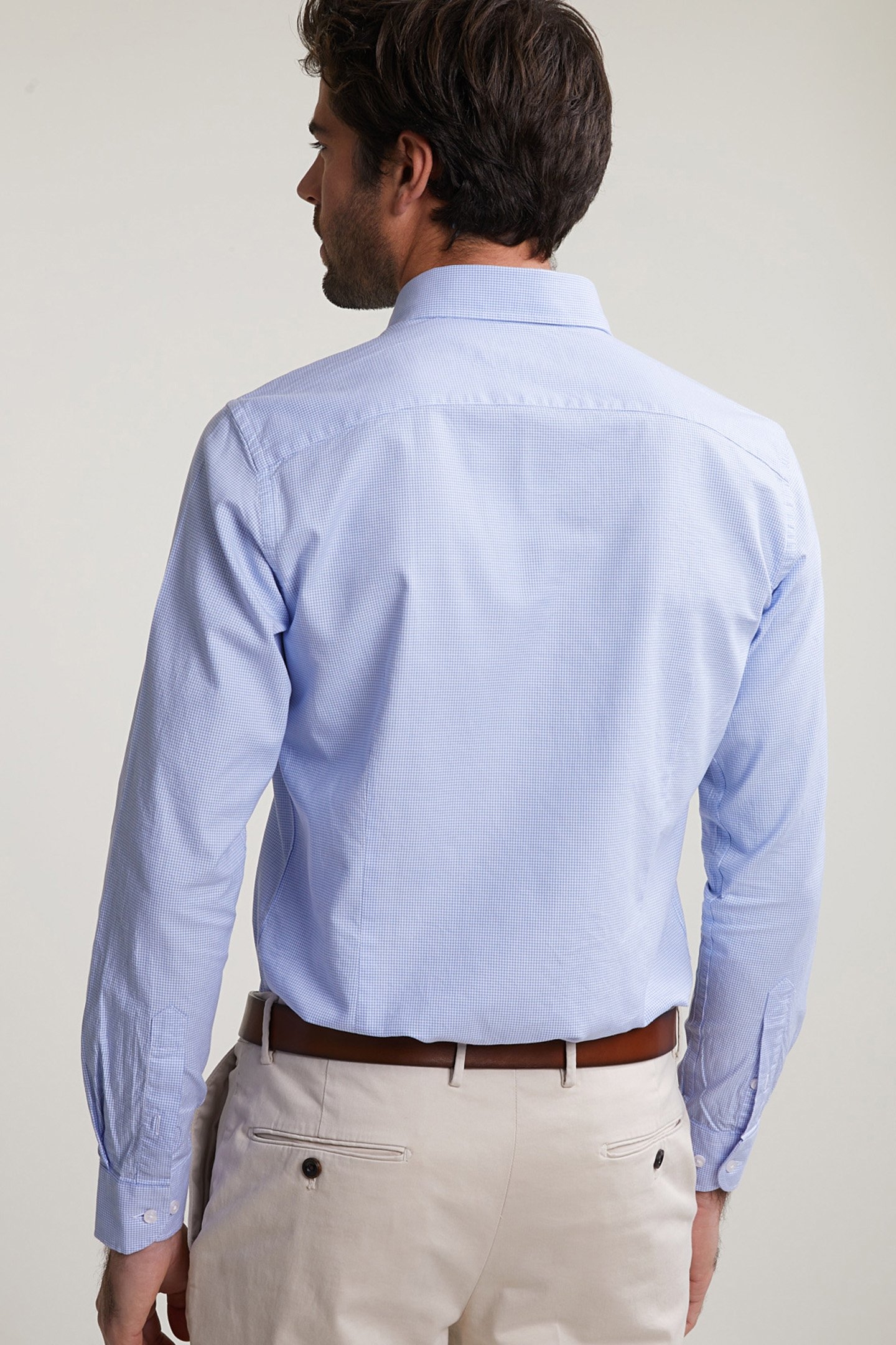 SLIM FIT CHECKED SHIRT BLUE/WHITE 2