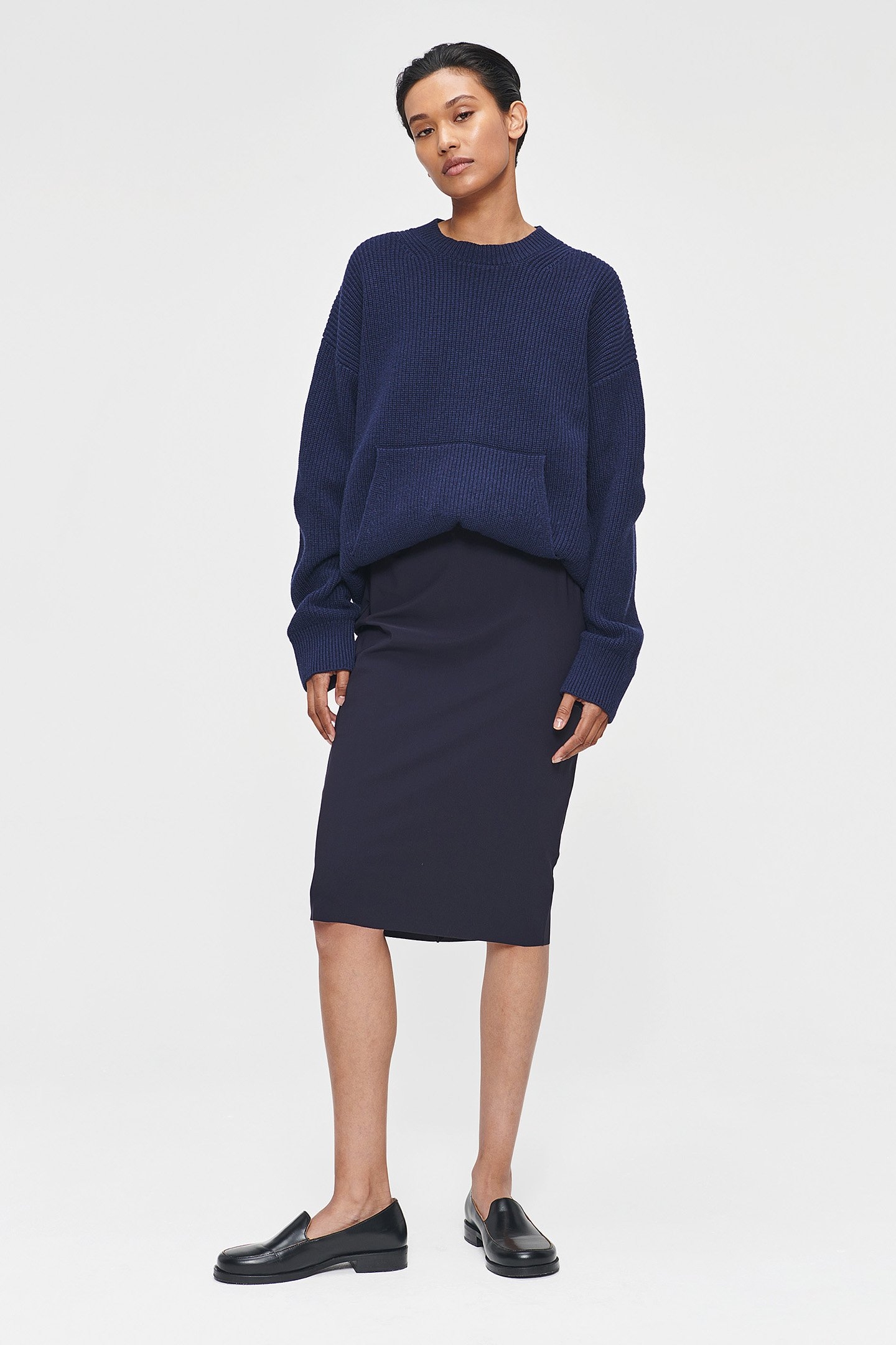 JERSEY PENCIL SKIRT INK BLUE 3