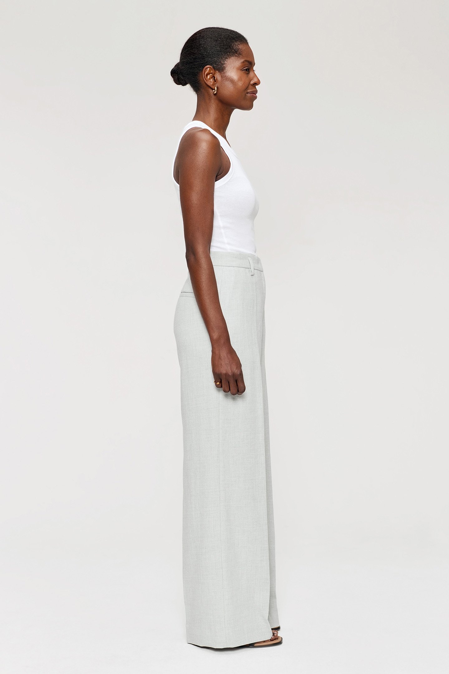 MELANGE LINEN WIDE LEG PANTS LIGHT GREY MELANGE 3