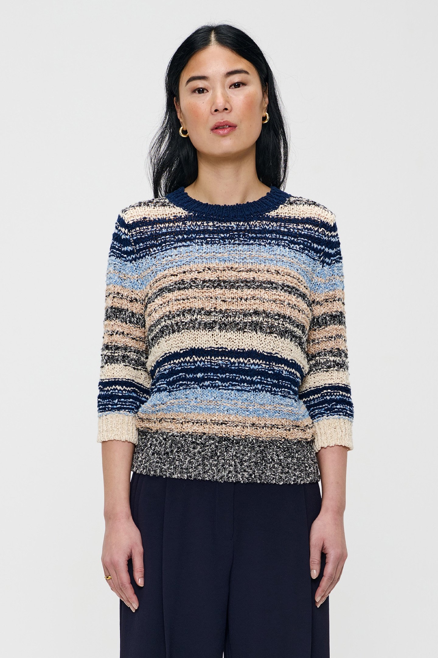 SHORT SLEEVE KNITTED TOP MIDNIGHT BLUE 1