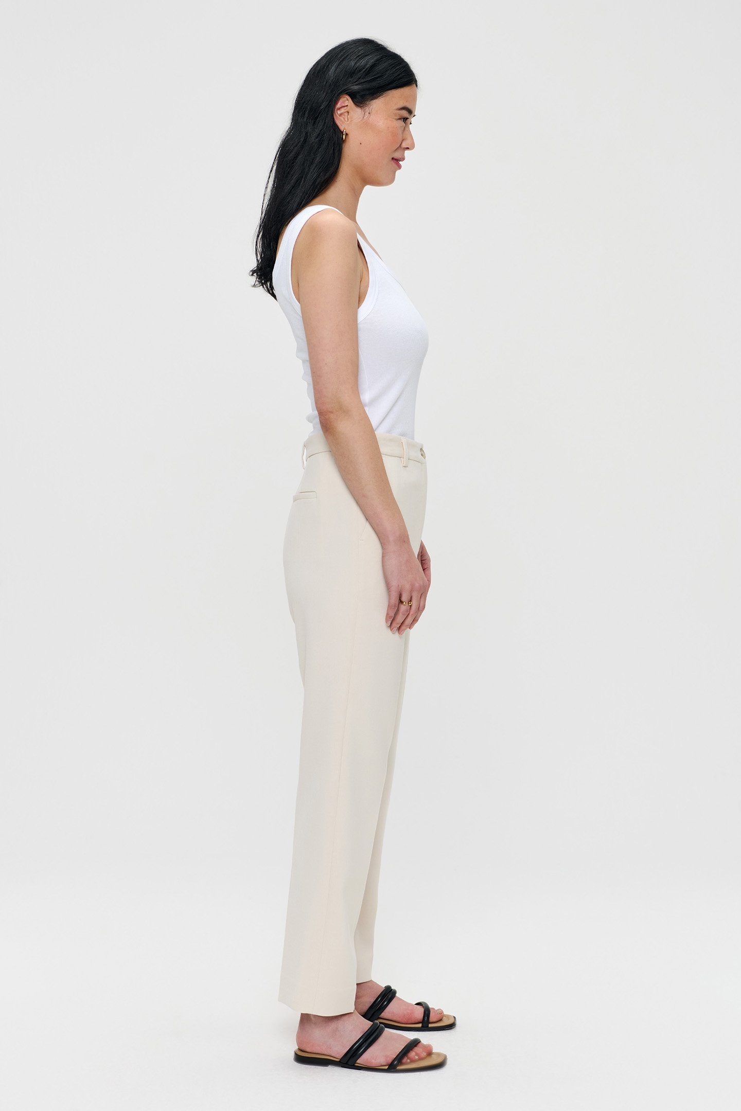 CROPPED CLASSIC PANTS CREAM 5