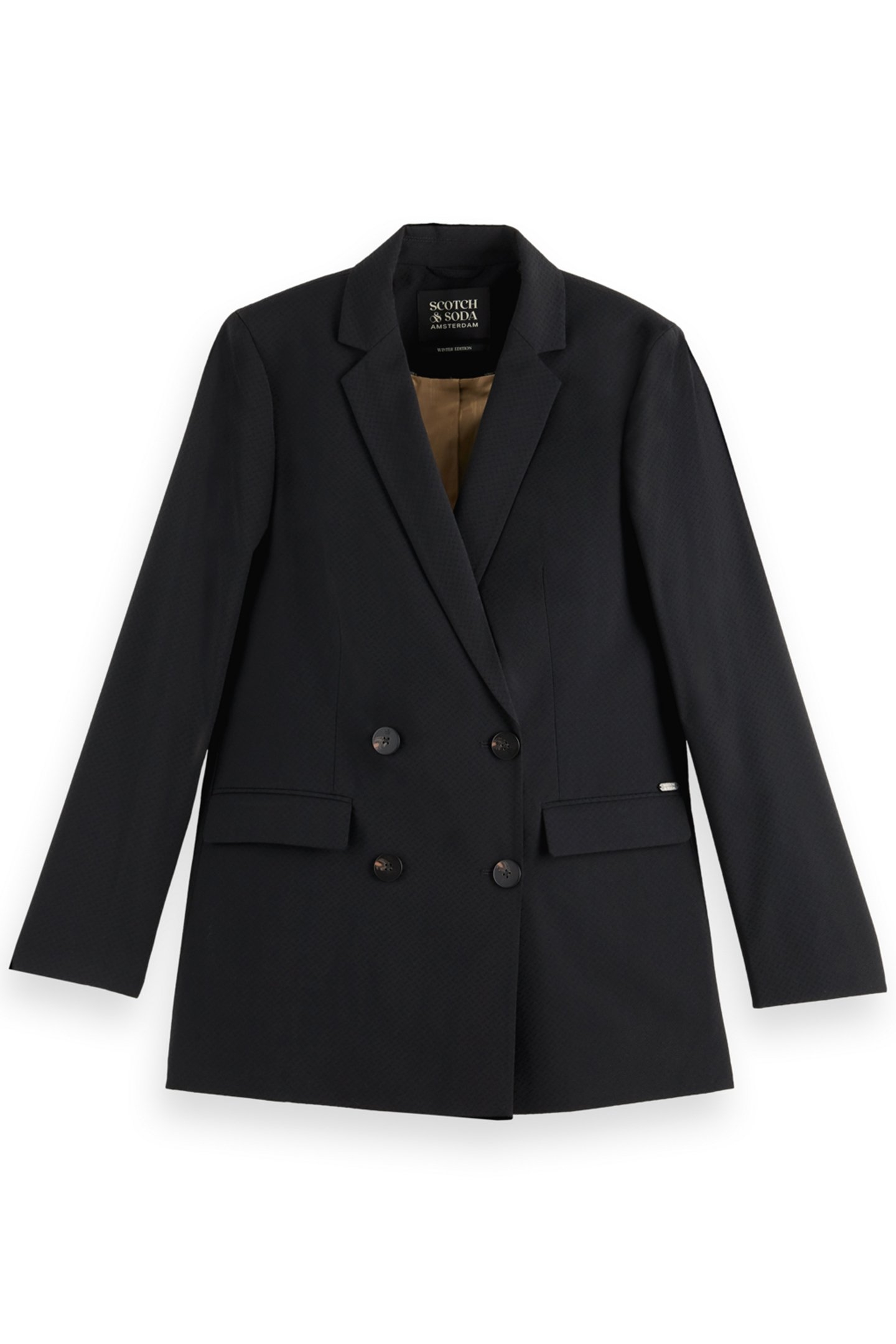 DOUBLE BREASTED TAILORED BLAZER BLACK 4