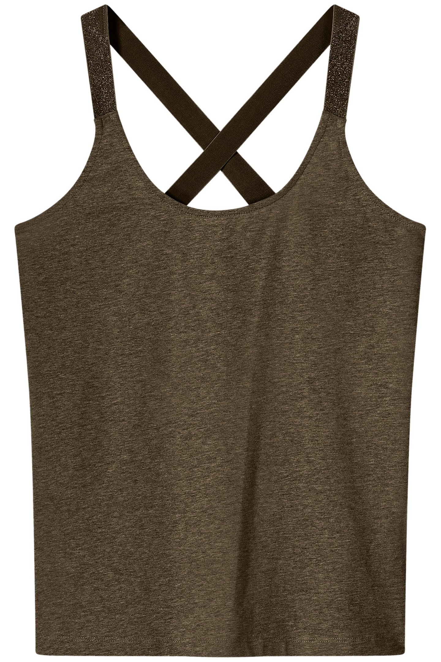 SINGLET CROSSBAND COTTON ELASTANE BASICS OLIVE 1