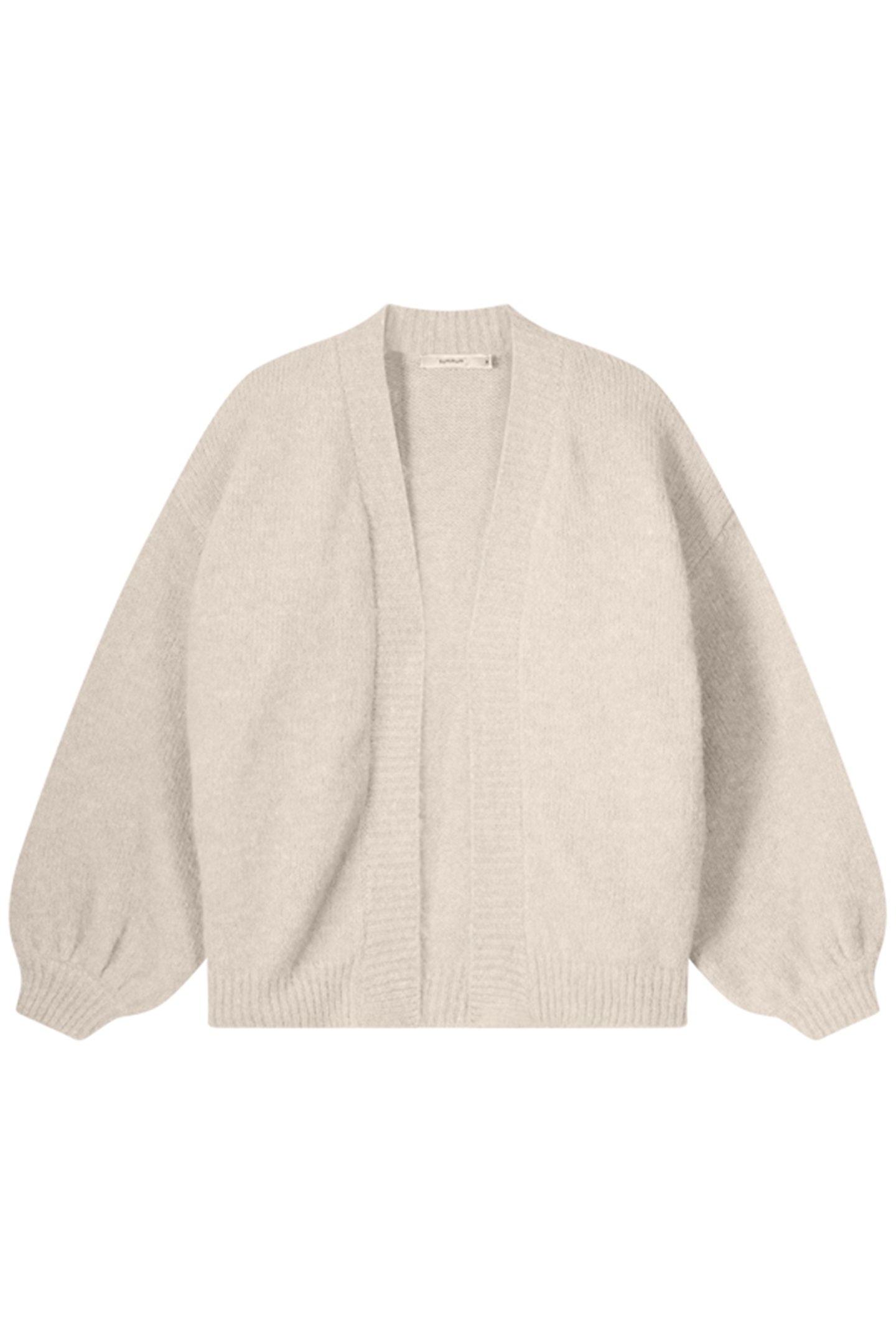 PUFF SLEEVE CARDIGAN COZY MELANGE KNIT CARAMEL COFFEE 3