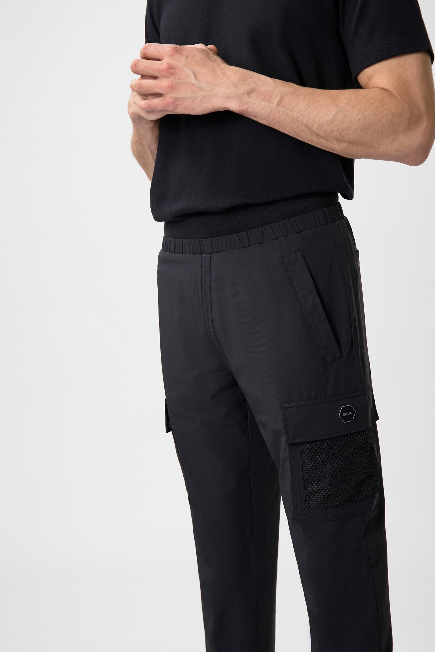 HEXLINE REGULAR FIT TRACK PANTS JET BLACK 6