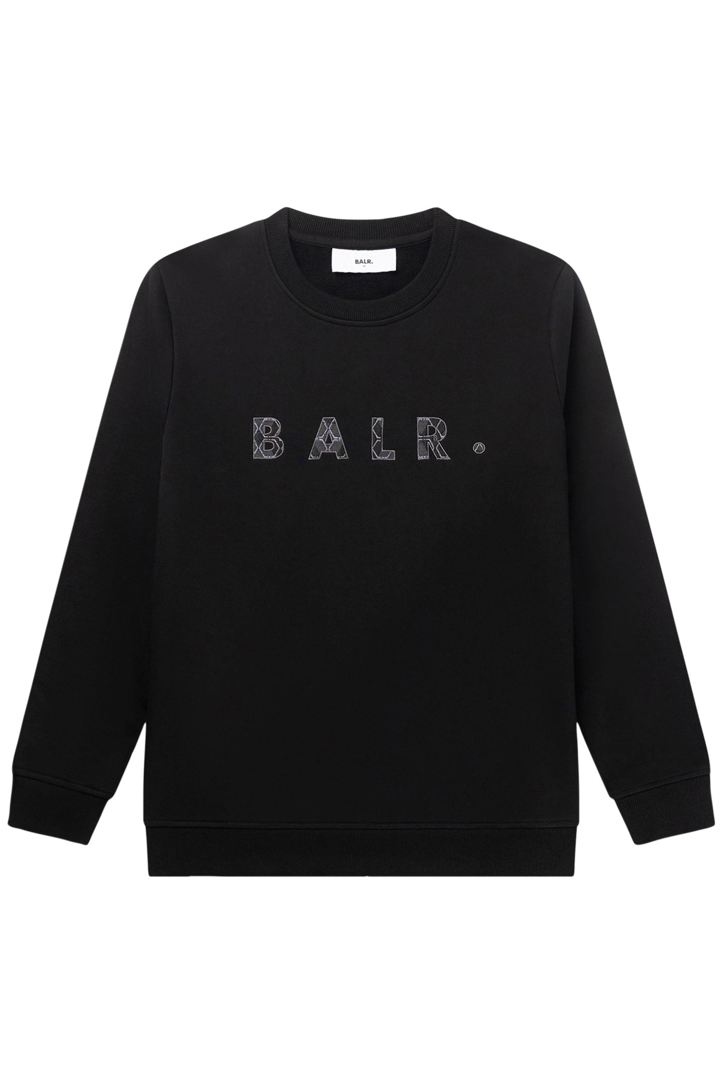 BALR. MONOGRAM EMBRO CREWNECK JET BLACK/PHANTOM 3