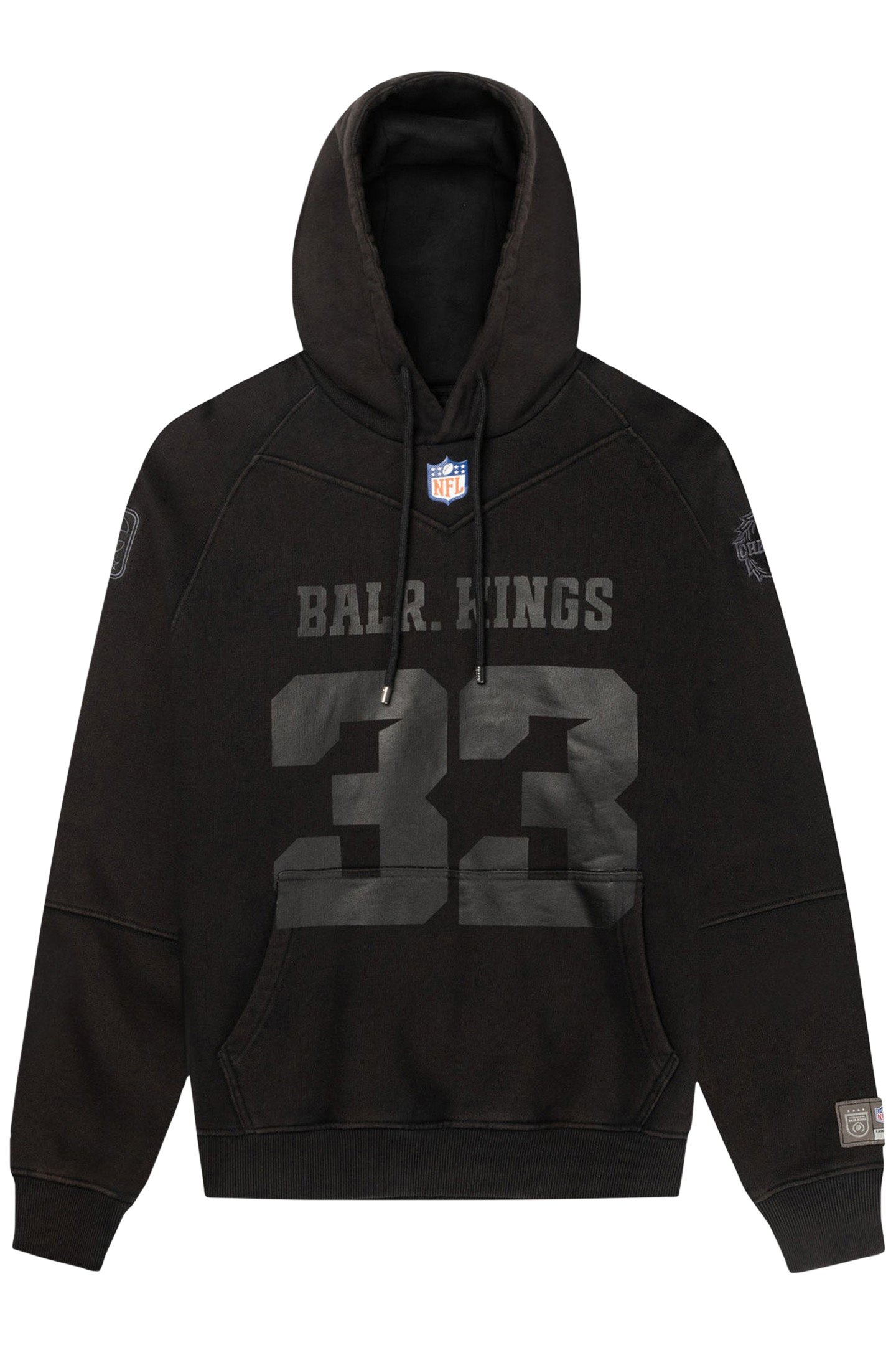 NFL X BALR. WASHED BOX HOODIE JET BLACK 3