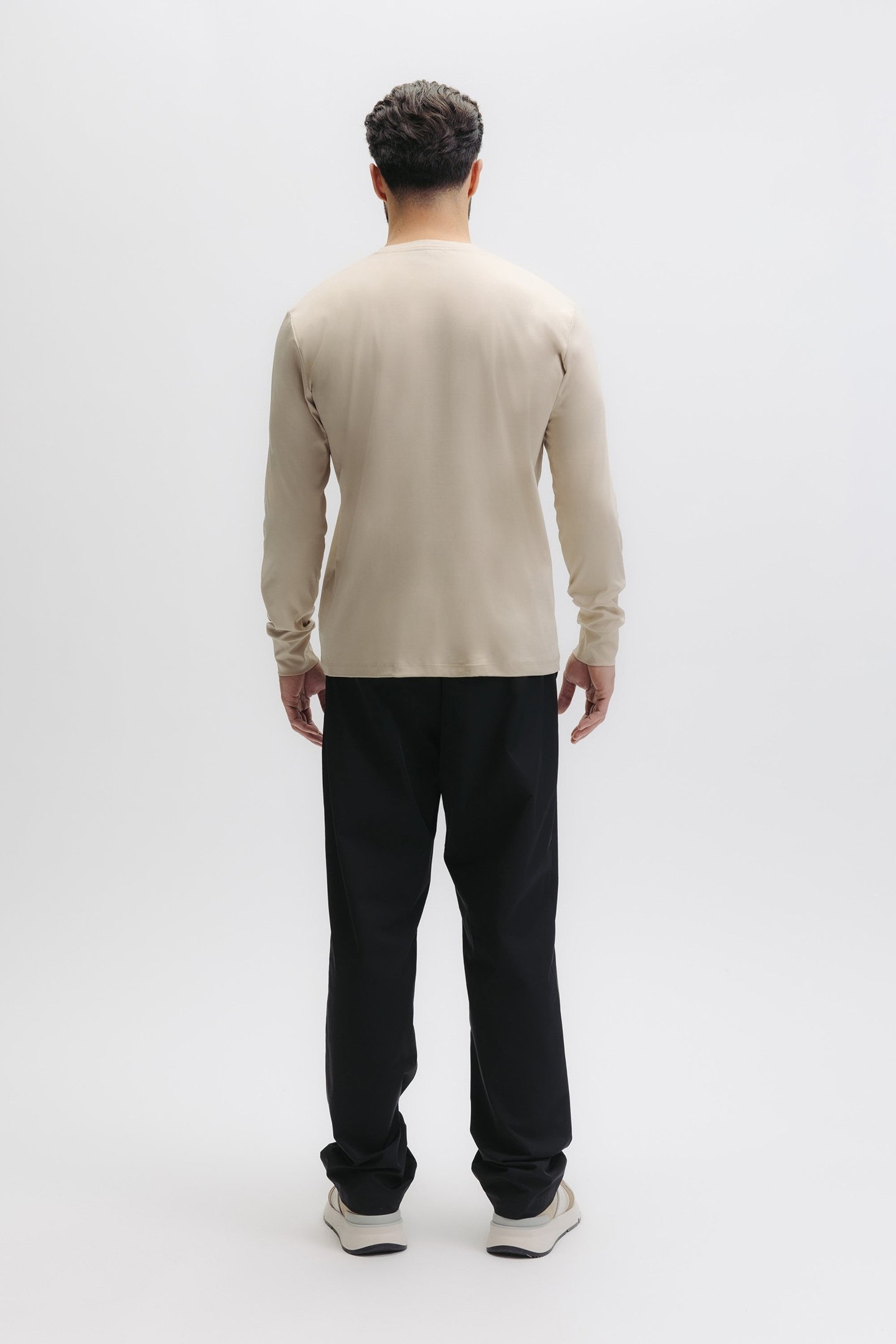 QXI SLIM L/S T-SHIRT FEATHER BEIGE 2