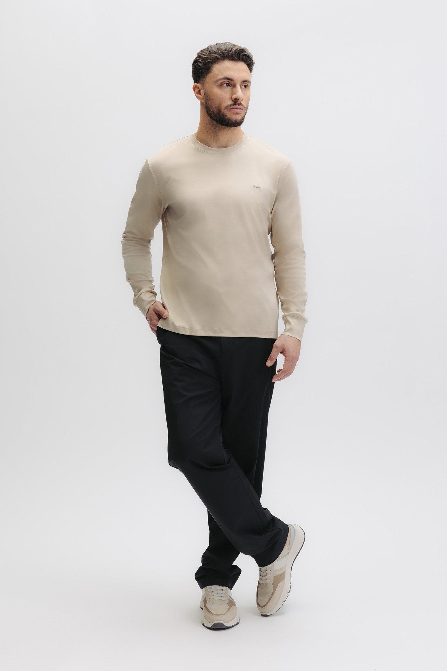 QXI SLIM L/S T-SHIRT FEATHER BEIGE 6