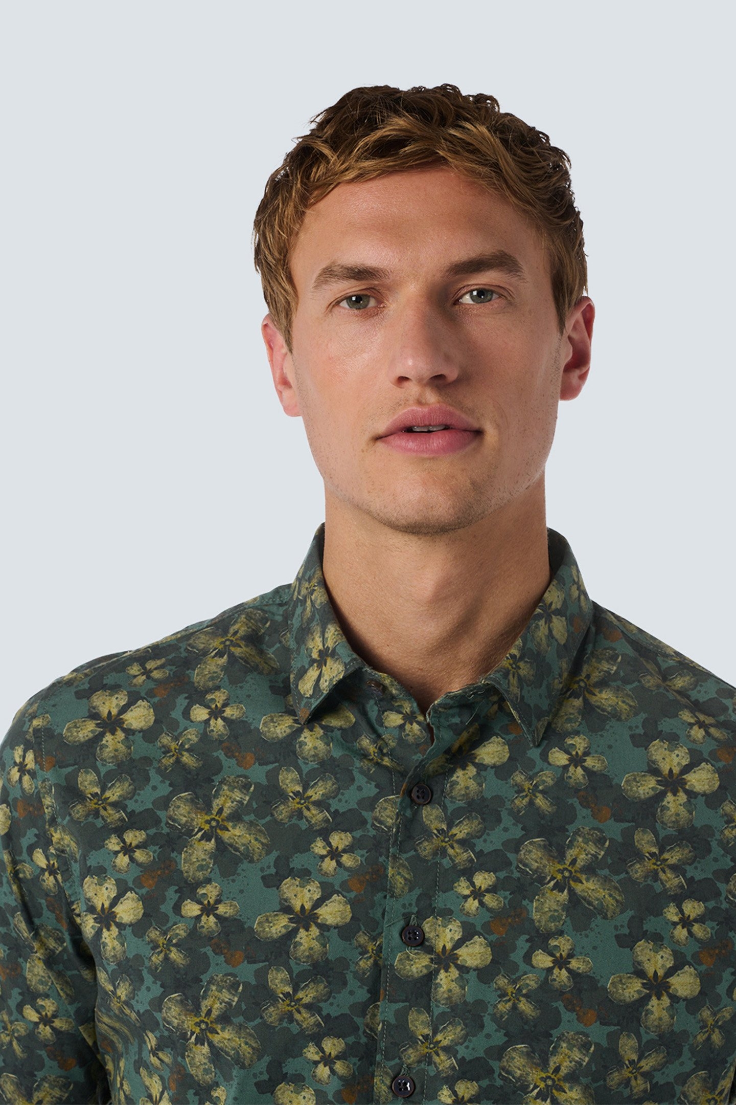 SHIRT STRETCH ALLOVER PRINTED DARK GREEN 6