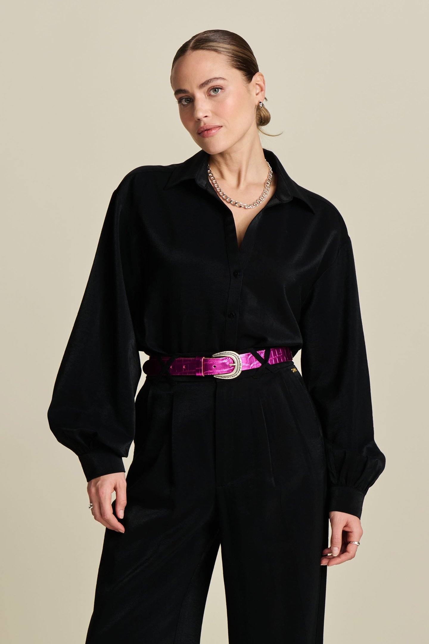 BLOUSE - VIOLET SHIMMER BLACK 1