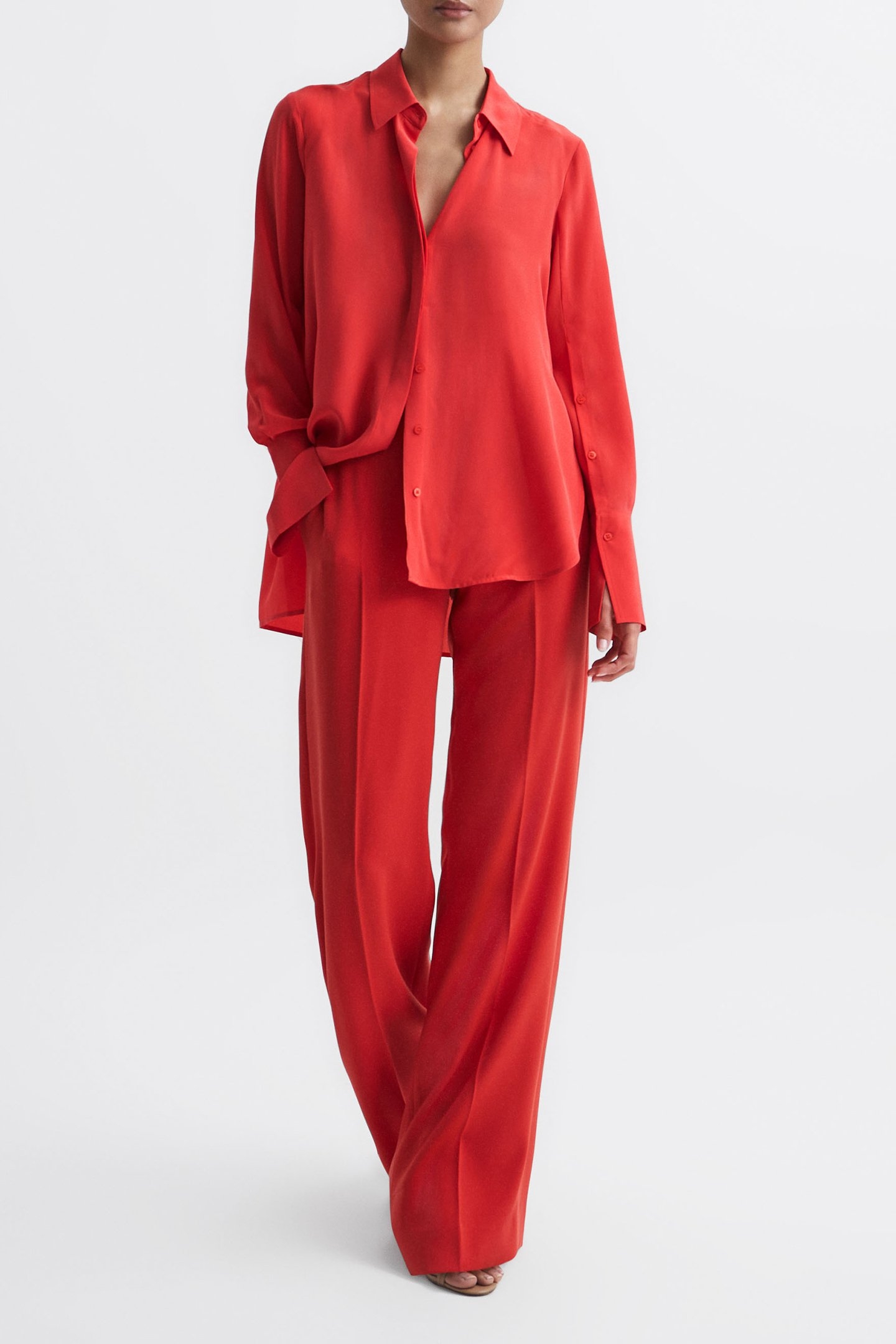 KIA-MATTE SILK SHIRT CORAL 5