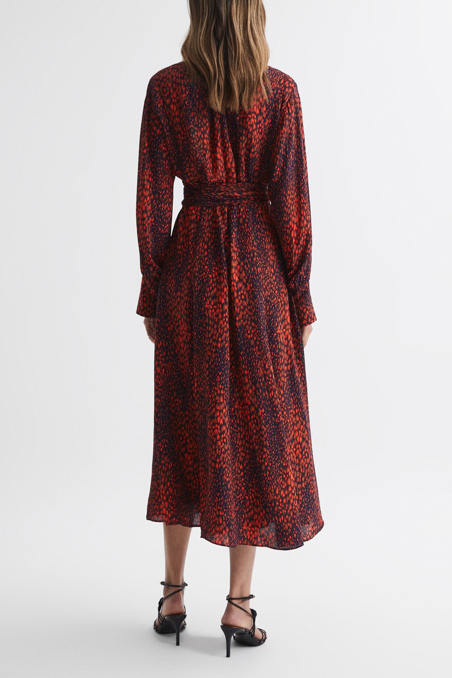 ANIMAL PRINTED MIDI RED 2