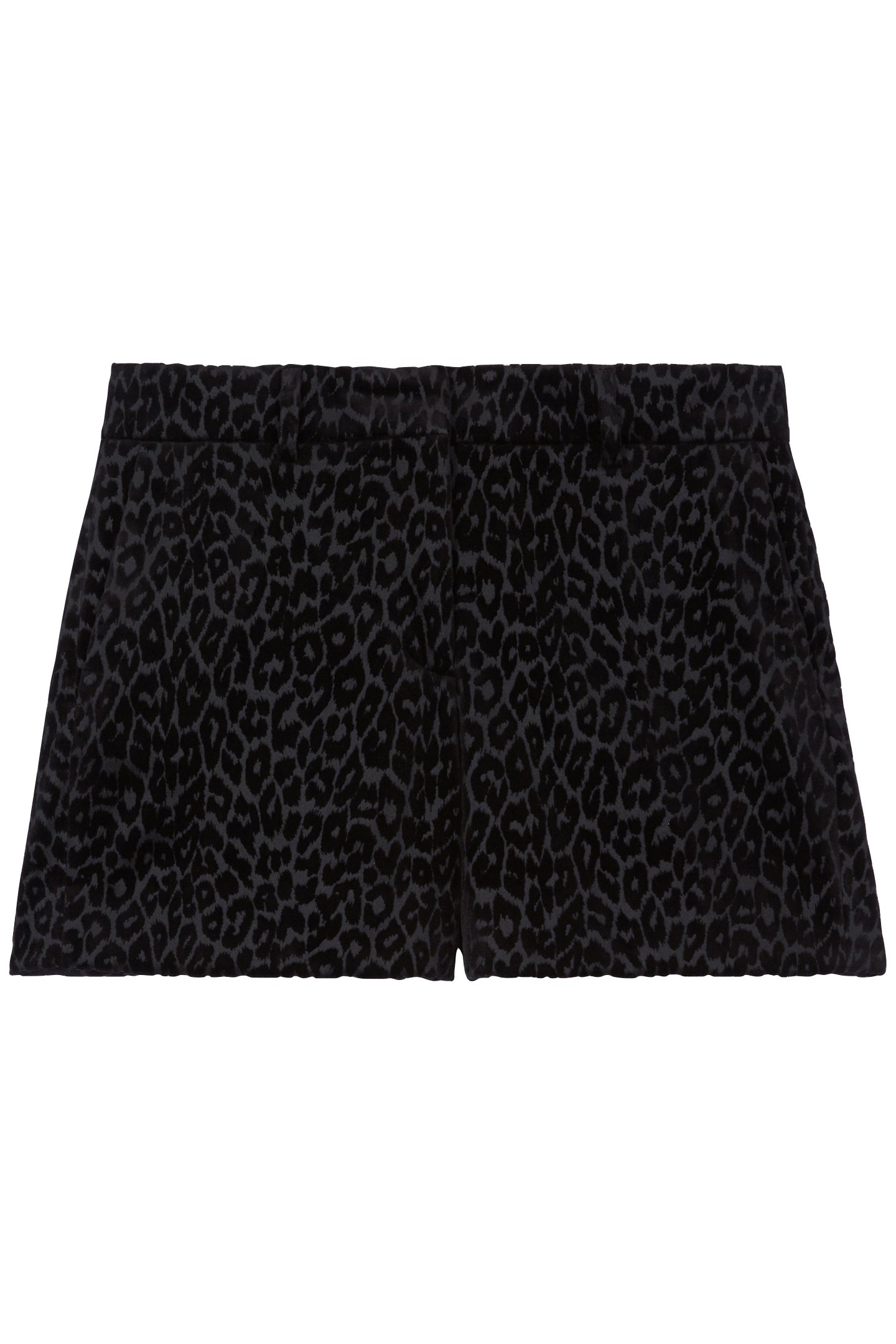 BLACK VELVET LEOPARD SUIT SHORTS BLACK 4