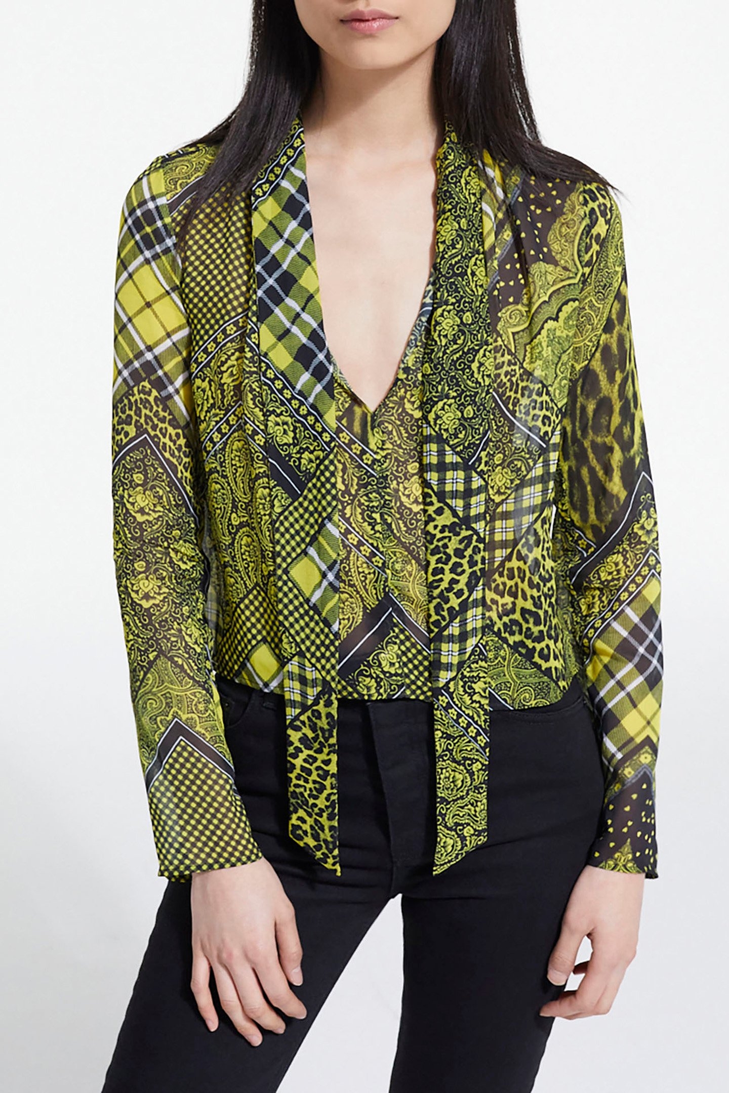 TOP FOULARD FITE BLACK/YELLOW 1