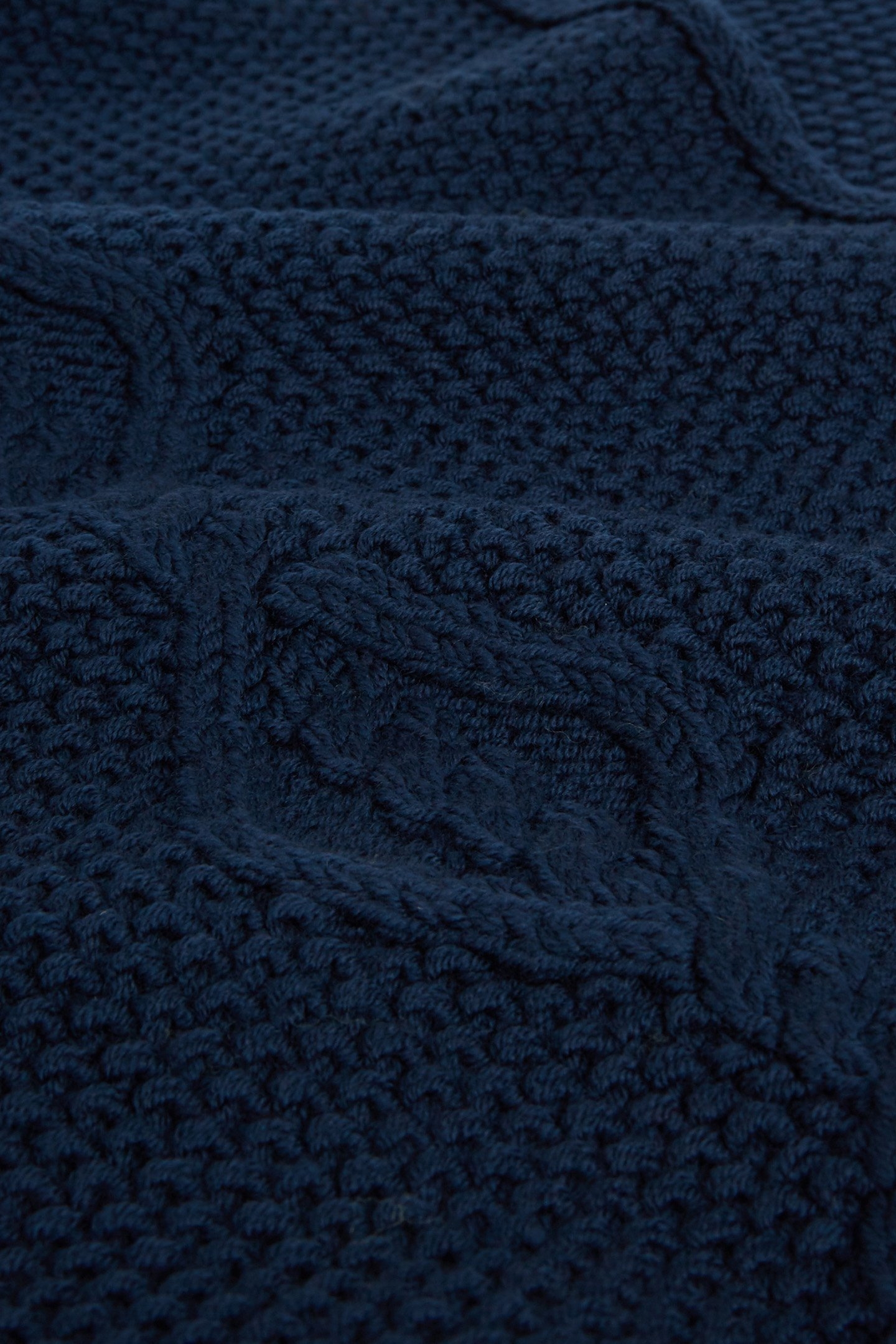 CABLE WOOL SCARF BLUE 4