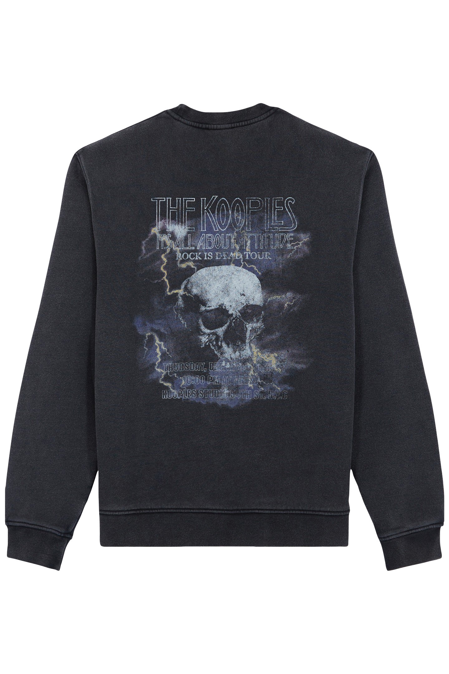 SWEAT COL ROND SKULL BLACK WASHED 2
