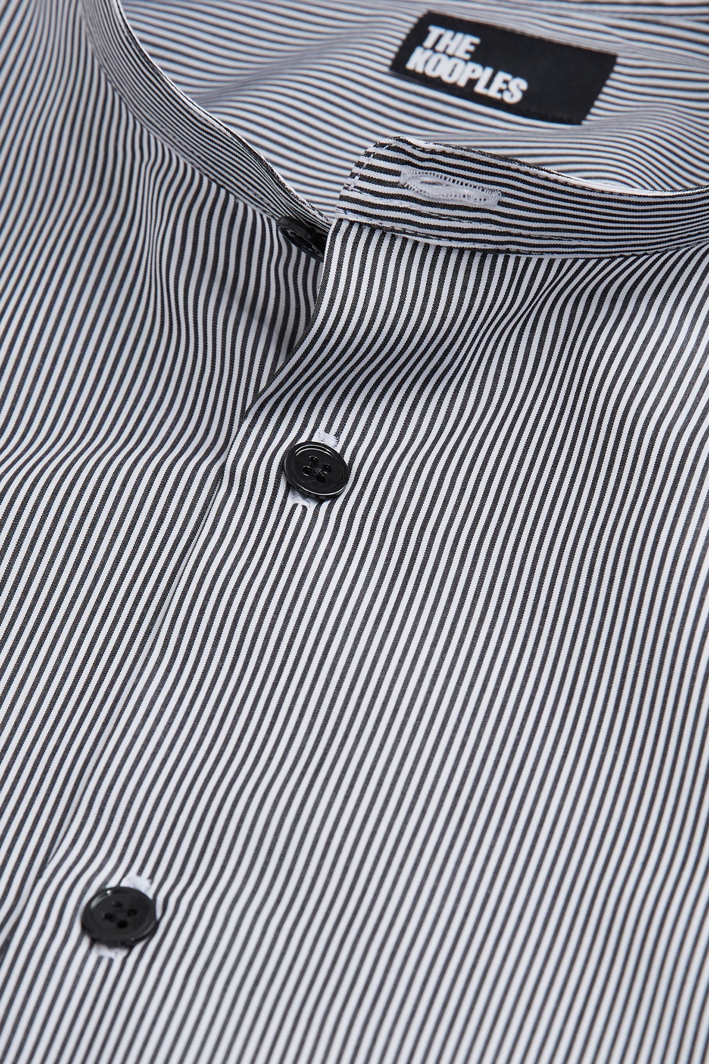 SLIM SHIRT WITH OFFICER COLLAR BLACK WHITE 6