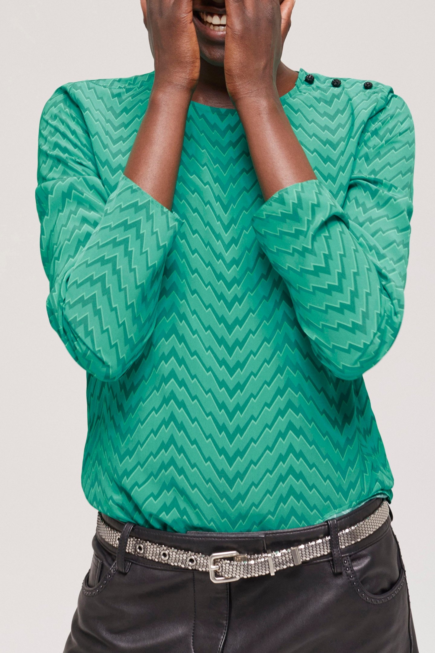 TOP SLEEVES LONGUES PRINT ZIG ZAG GREEN 5