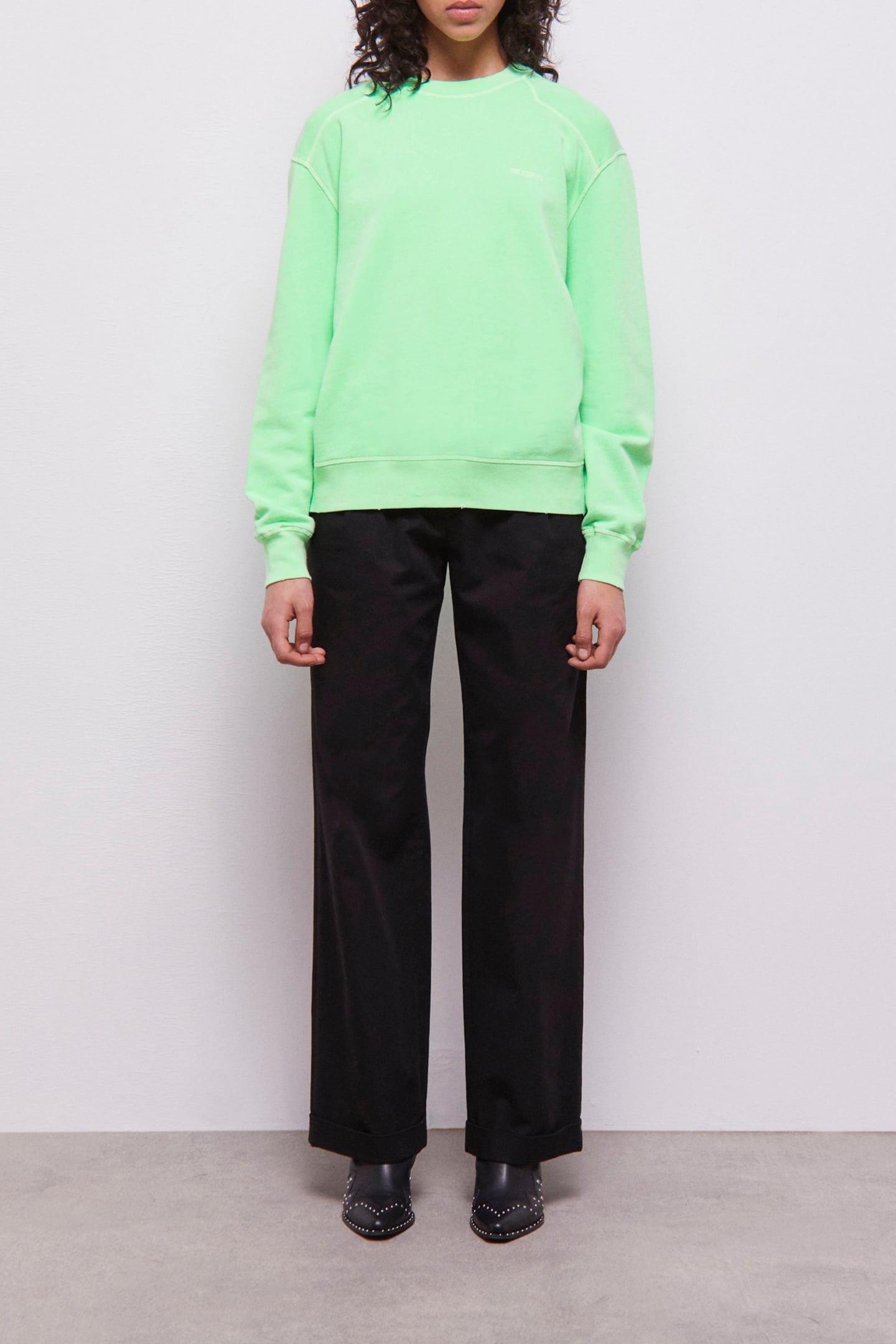 SWEAT VINTAGE VERT FLUO 1