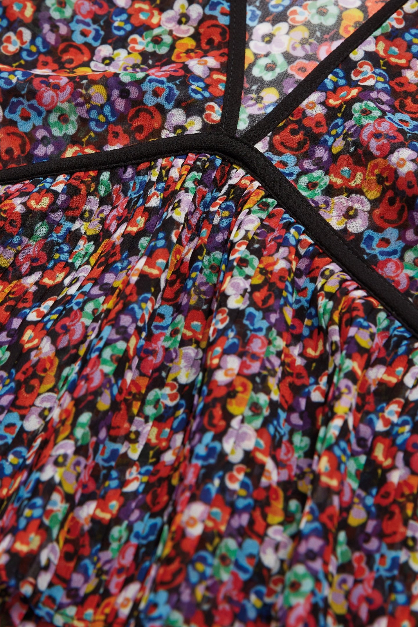 LONG-SLEEVED TOP WITH PLEATED RUFFLES AND V-NECK MULTICOLOR 3