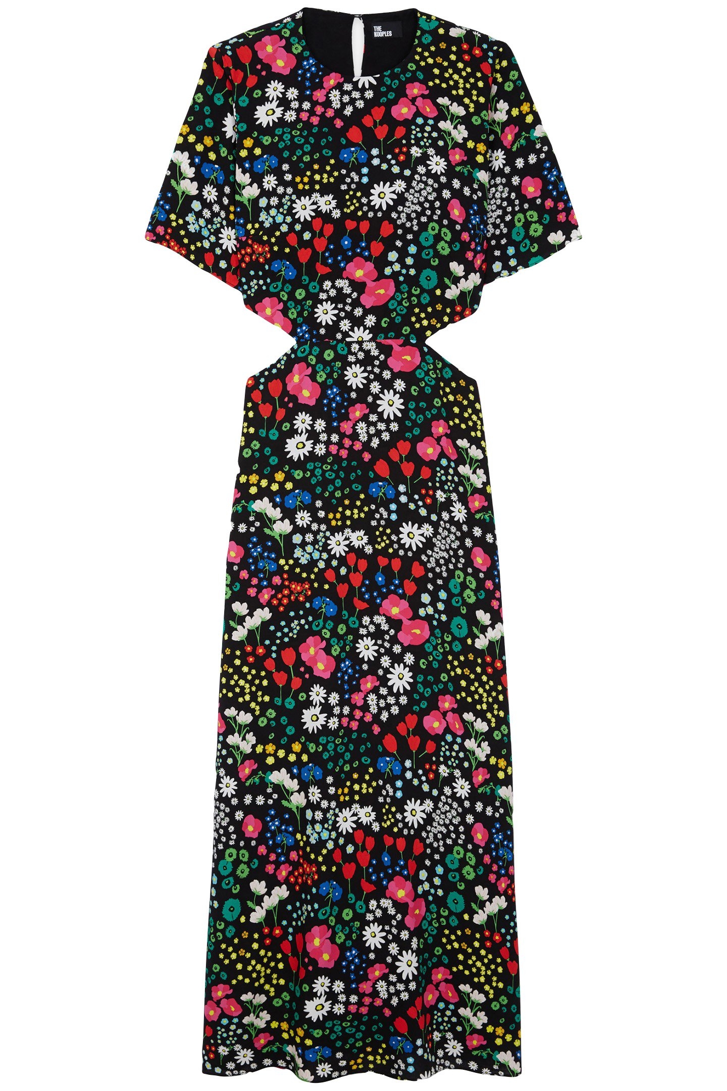 OPEN BACK LONG DRESS WITH SHORT SLEEVES MULTICOLOR 3